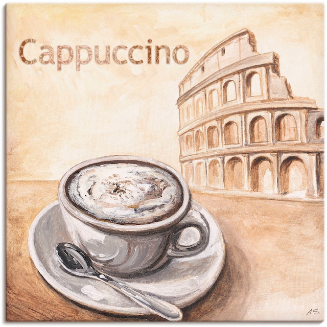 Artland Wandbild »Cappuccino in Rom«, Kaffee Bilder, (1 St.), als Alubild,  Leinwandbild, Wandaufkleber oder Poster in versch. Größen bestellen | BAUR