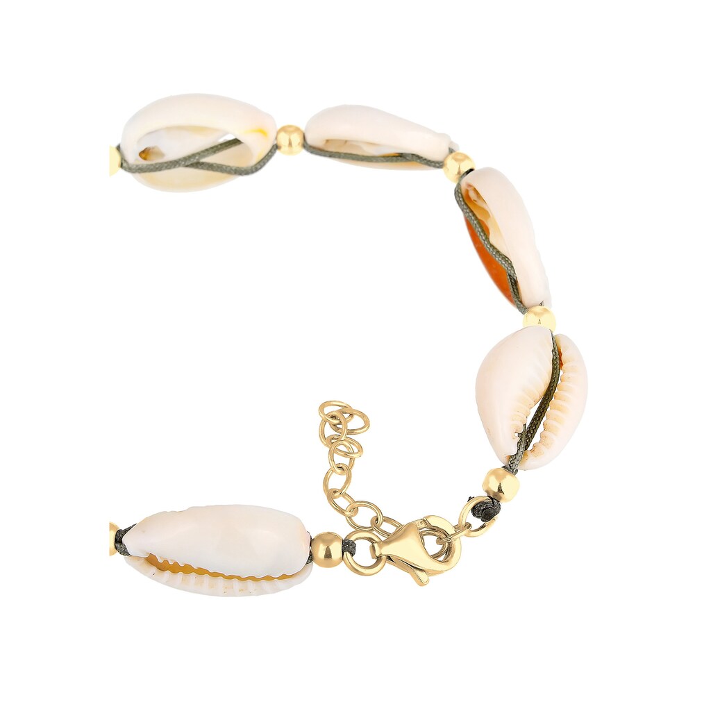 Elli Armband »Echte Kauri Muscheln Beach 925 Silber vergoldet«