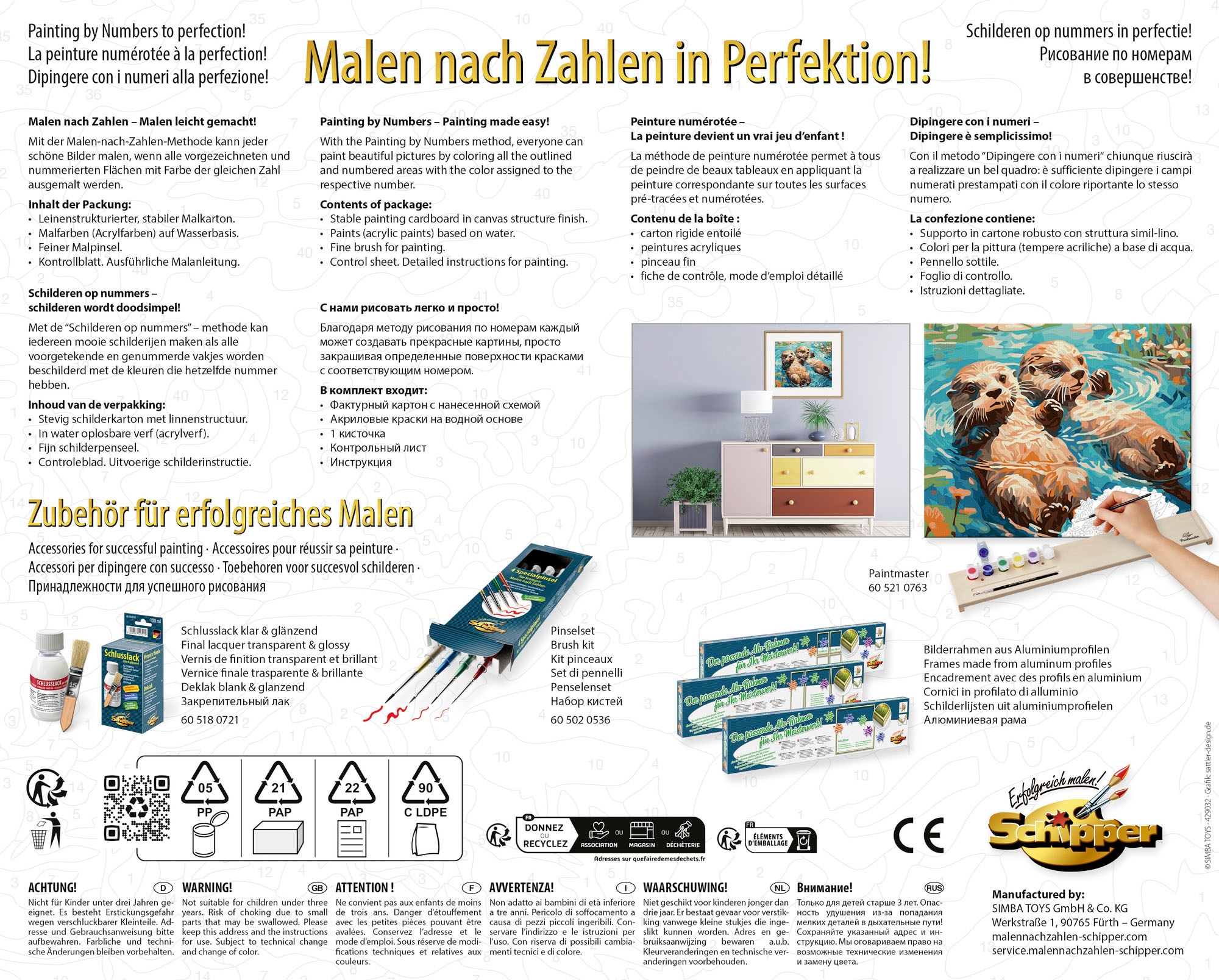 Schipper Malen nach Zahlen »Meisterklasse Klassiker, Otterpärchen«, Made in Germany