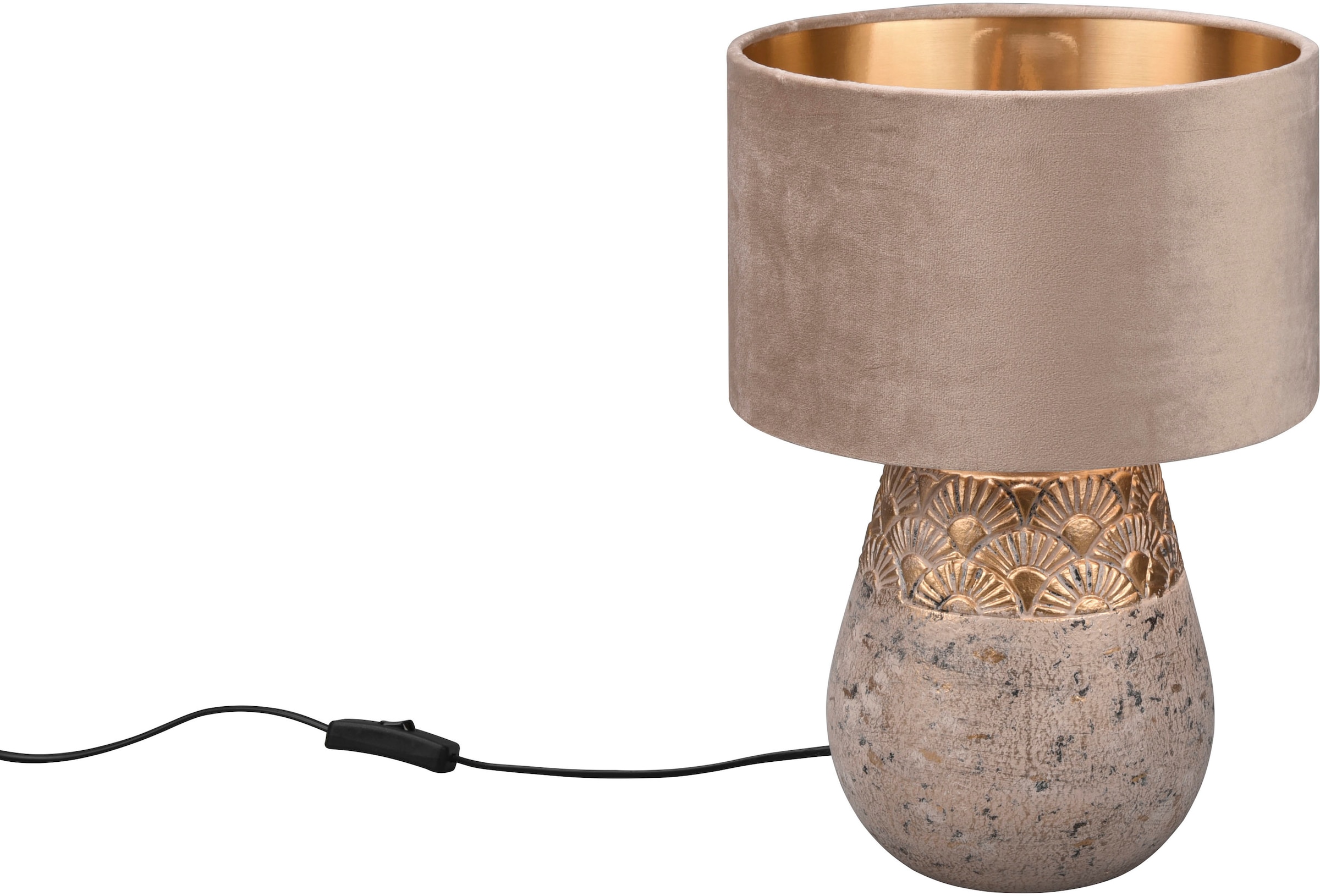 Keramik »Kiran«, exkl | mit Schnurschalter 1xE27 flammig-flammig, TRIO Samtschirm max 60W BAUR Tischleuchte Schreibtischlampe bestellen 1 Leuchten