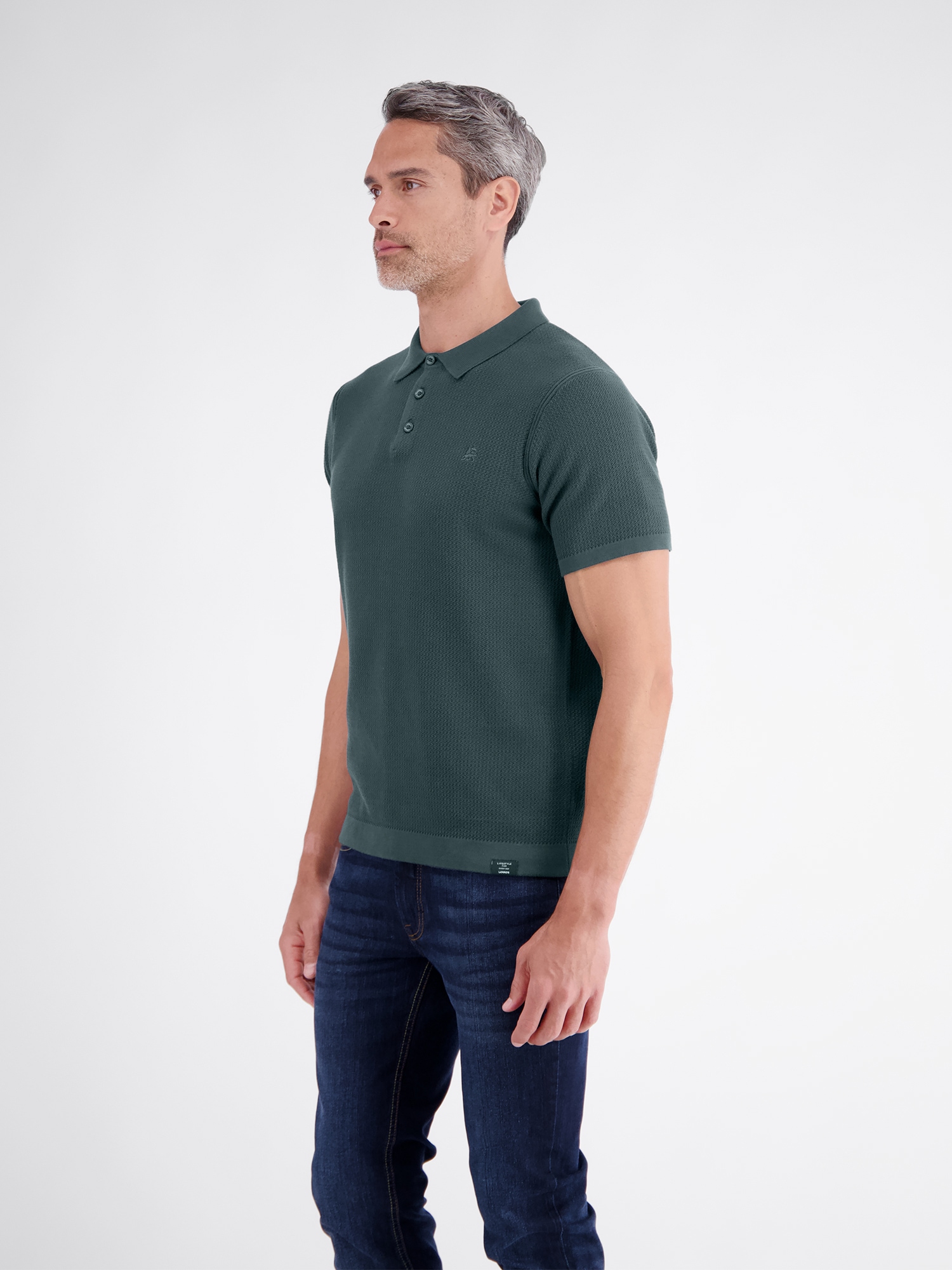 LERROS Poloshirt »Polohemd in legerer Strickoptik aus griffiger Baumwolle«