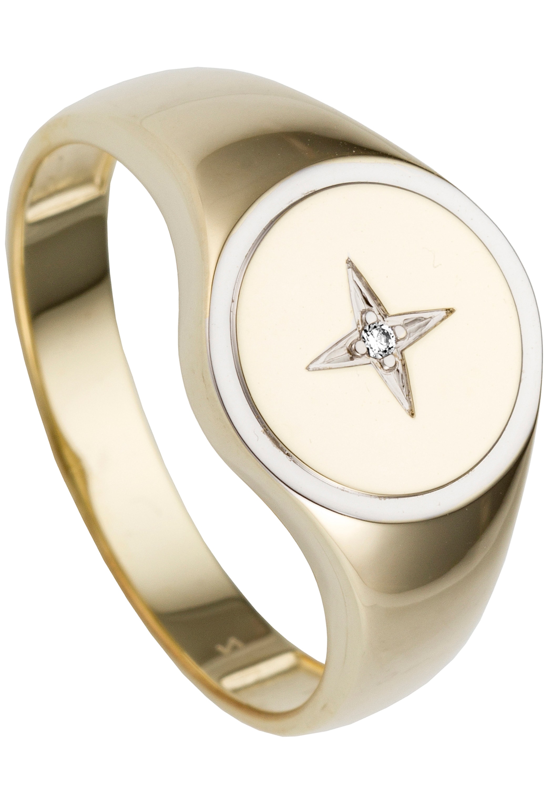 JOBO Fingerring »Ring mit Diamant«, 585 Gold bicolor online kaufen | BAUR | Goldringe