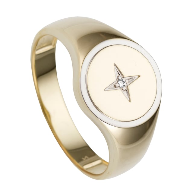 JOBO Fingerring »Ring mit Diamant«, 585 Gold bicolor online kaufen | BAUR