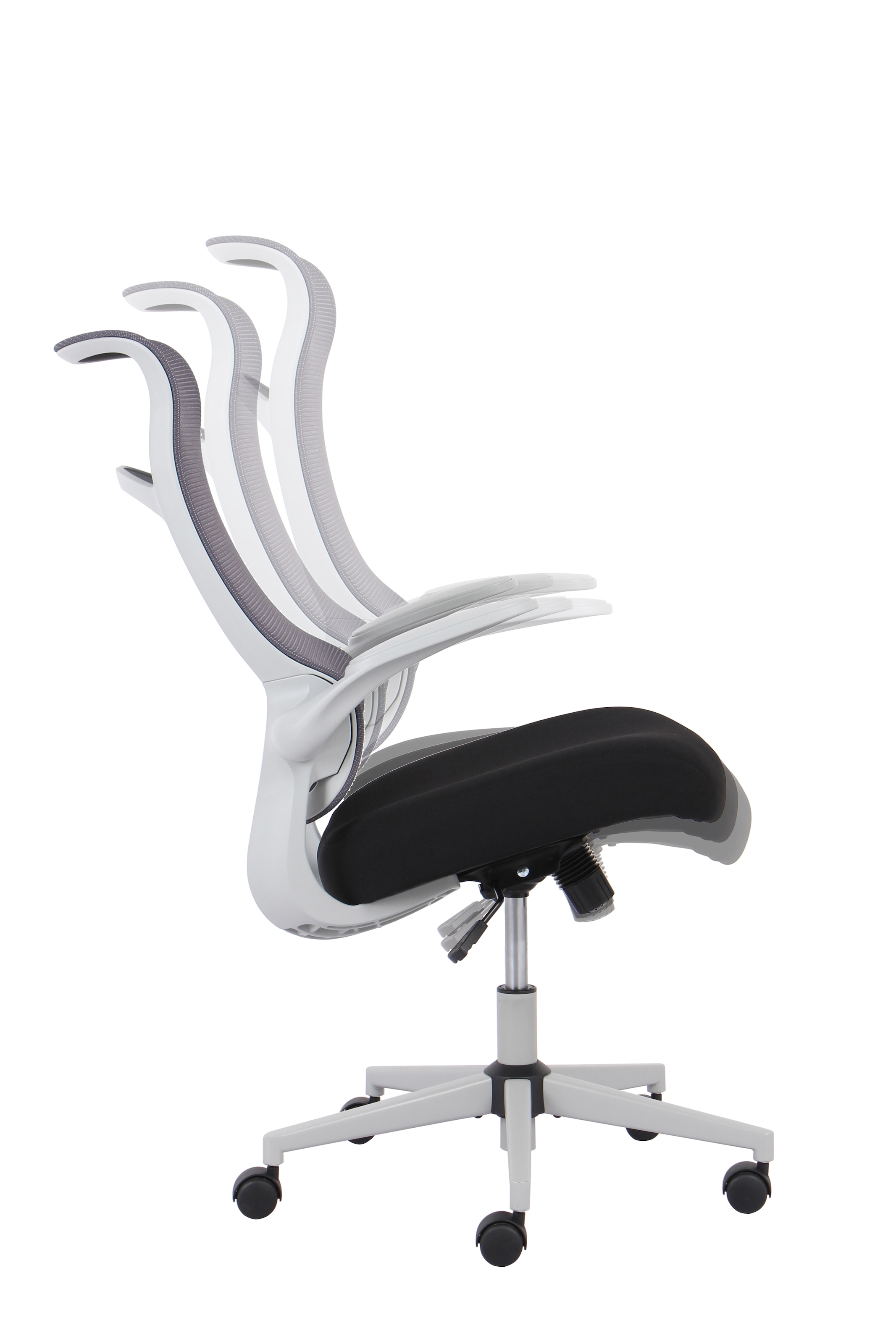 INOSIGN Bürostuhl »Toico, Design-Schreibtischstuhl,«, Netzstoff, ergonomische Rückenlehne, Lendenwirbelstütze & klappbaren Armlehnen