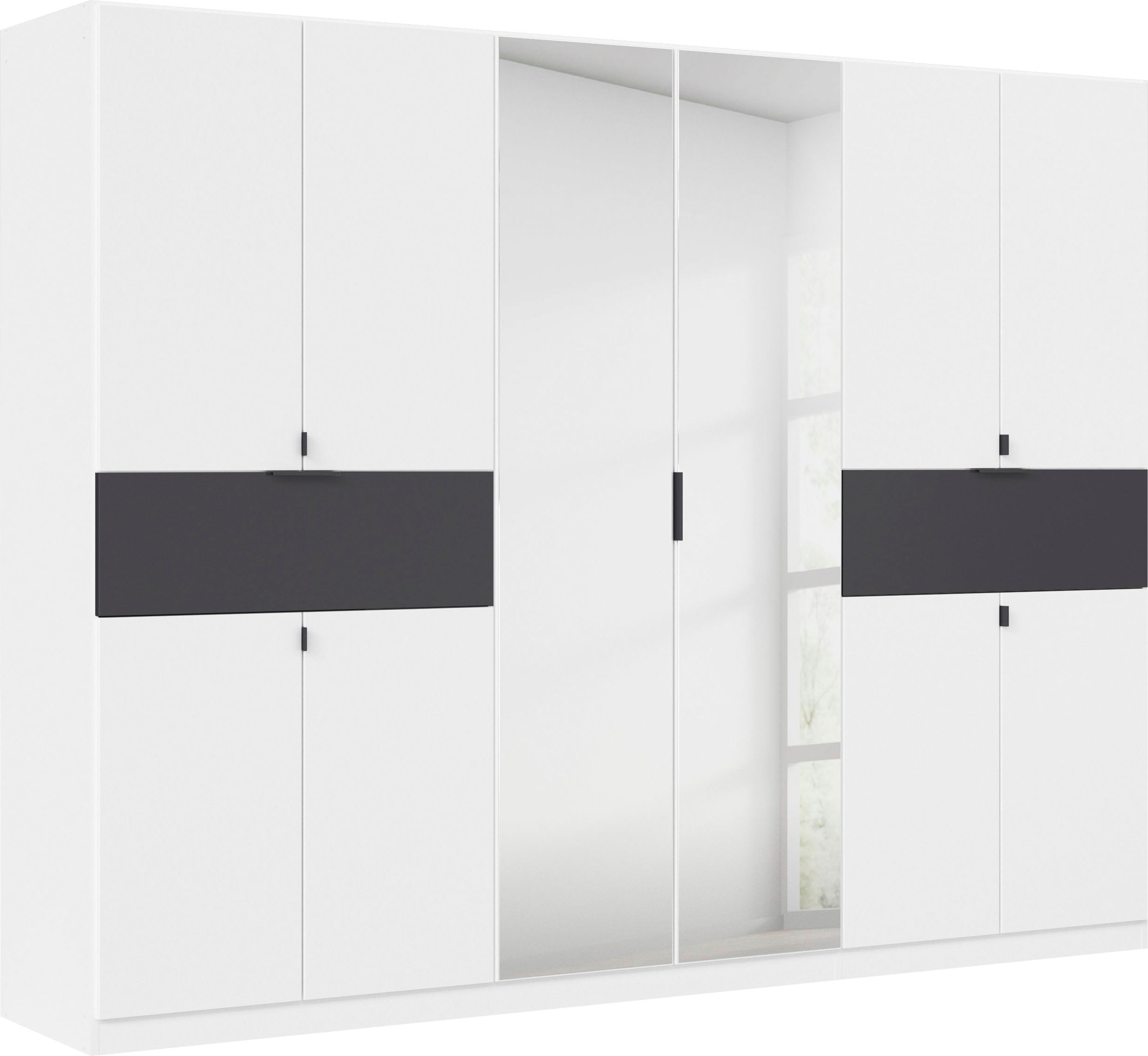 rauch Drehtürenschrank "Kleiderschrank Schrank Garderobe Wäscheschrank TICAO" Schubladen in der Höhe variabel positionierbar, mit 2 geräumigen Schubladen, viel Stauraum MADE IN GERMANY