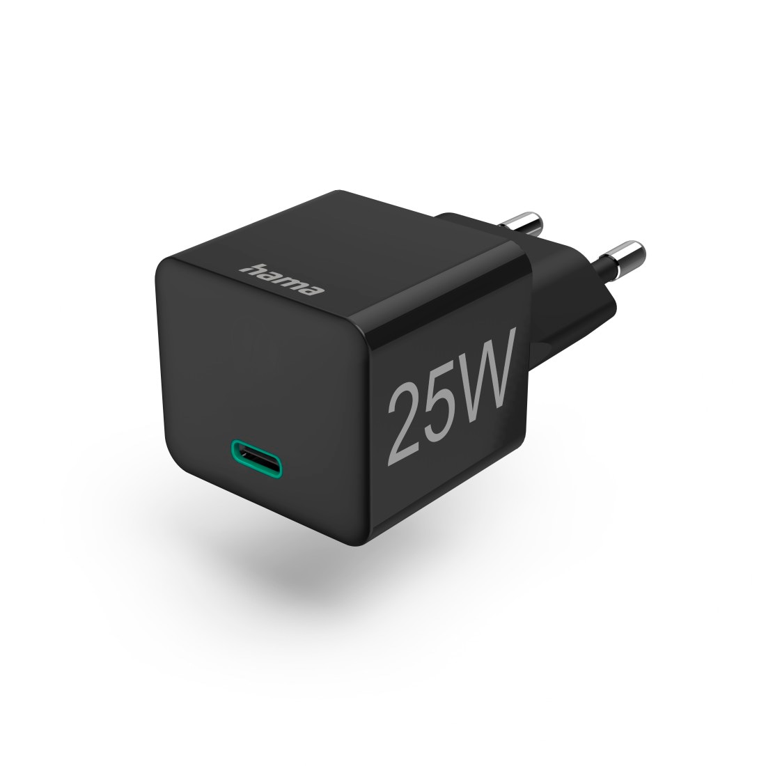 Hama Schnelllade-Gerät »Schnellladegerät, USB-C, PD/Qualcomm®, Mini-Ladegerät, 25 W, Schwarz«