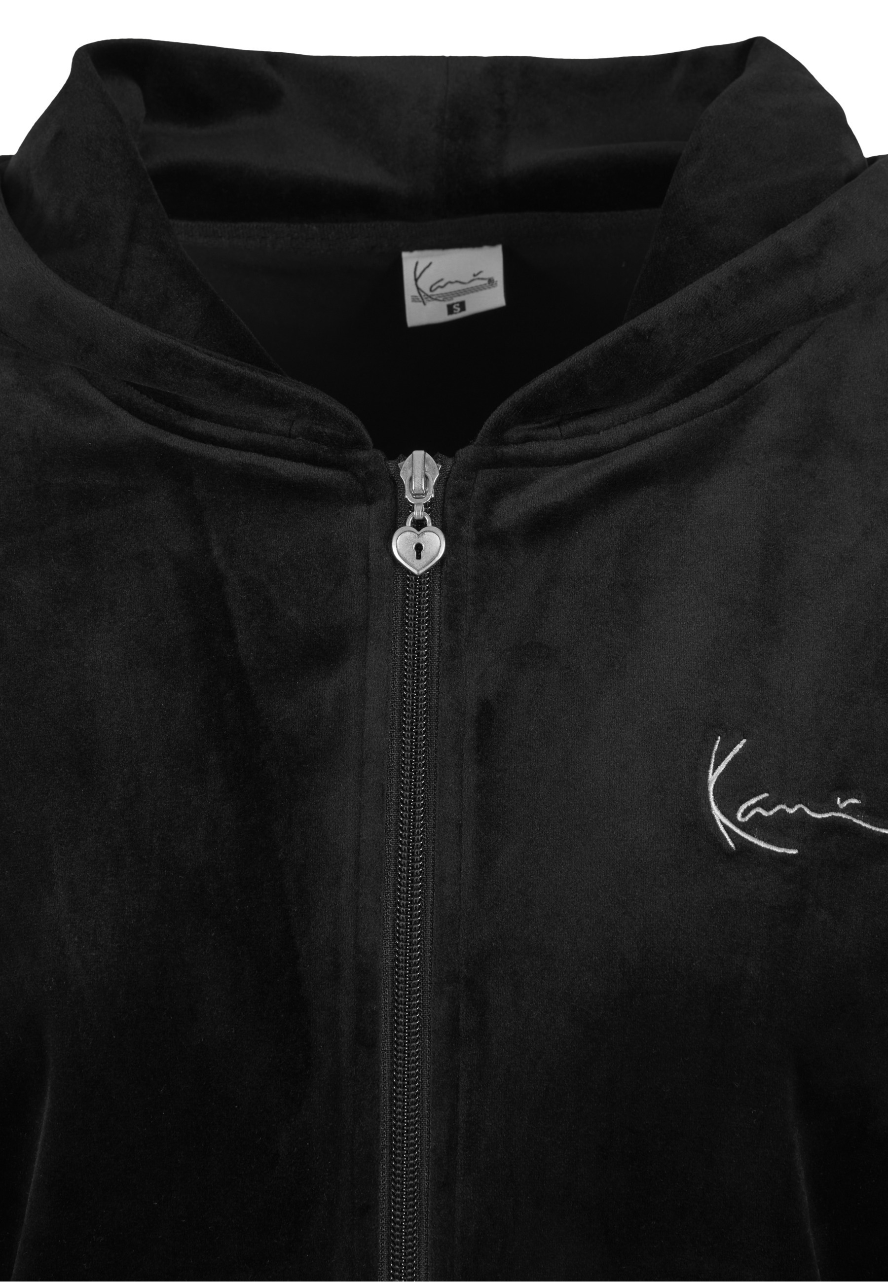 Karl Kani Outdoorjacke »Karl Kani Signature Rhinestone Velours Tight Trackjacket« 1 Stk. tlg. mit Kapuze