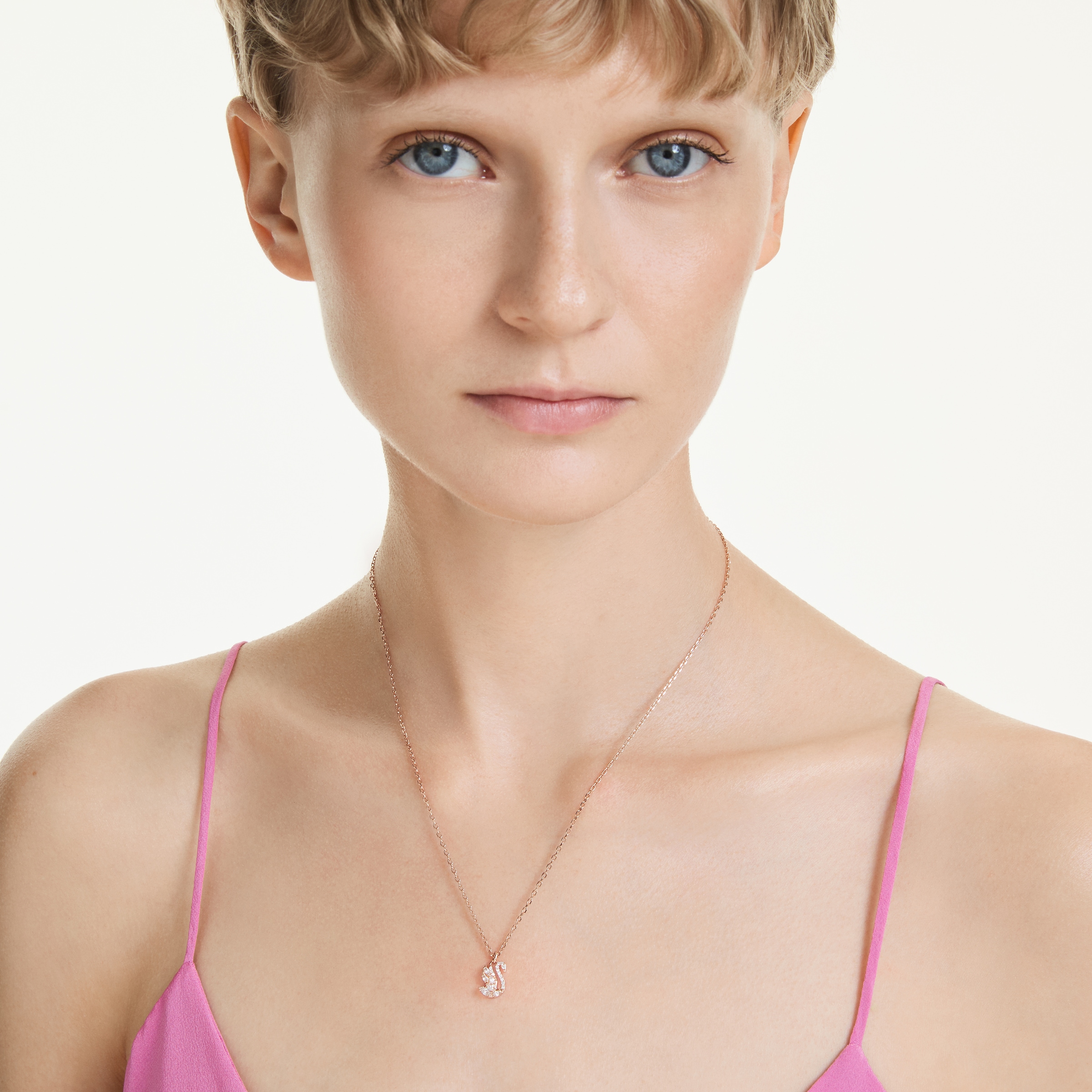 Swarovski Kette mit Anhänger »Schmuck Geschenk Swan Halskette« mit Swarovski® Kristall, Zirkonia (synth.)