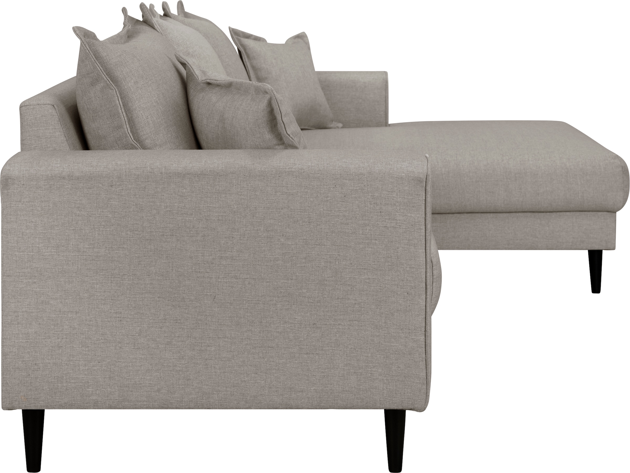 Home affaire Ecksofa »VEYRAS L-Form, hoher Sitzkomfort, Maße B/T/H: 230/150/76 cm«, mit Wellenunterfederung, incl. Rückenkissen und Zierkissen