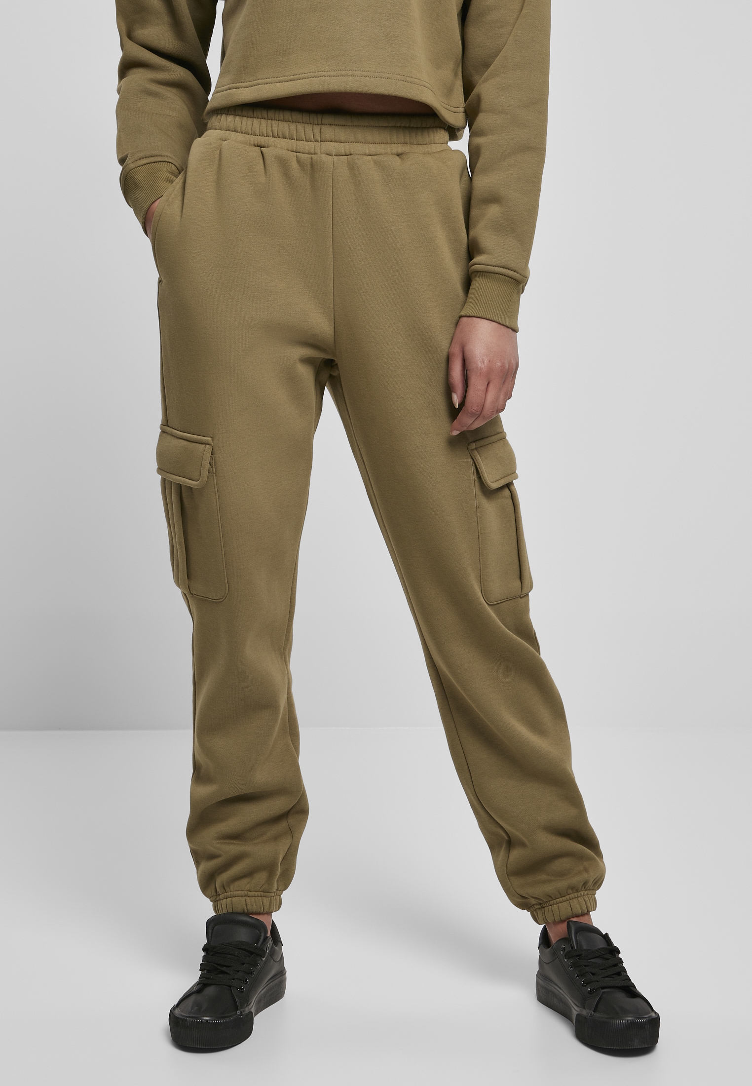 URBAN CLASSICS Stoffhose »Damen Ladies High Waits Cargo Sweat Pants«, (1 tlg.)  kaufen | BAUR