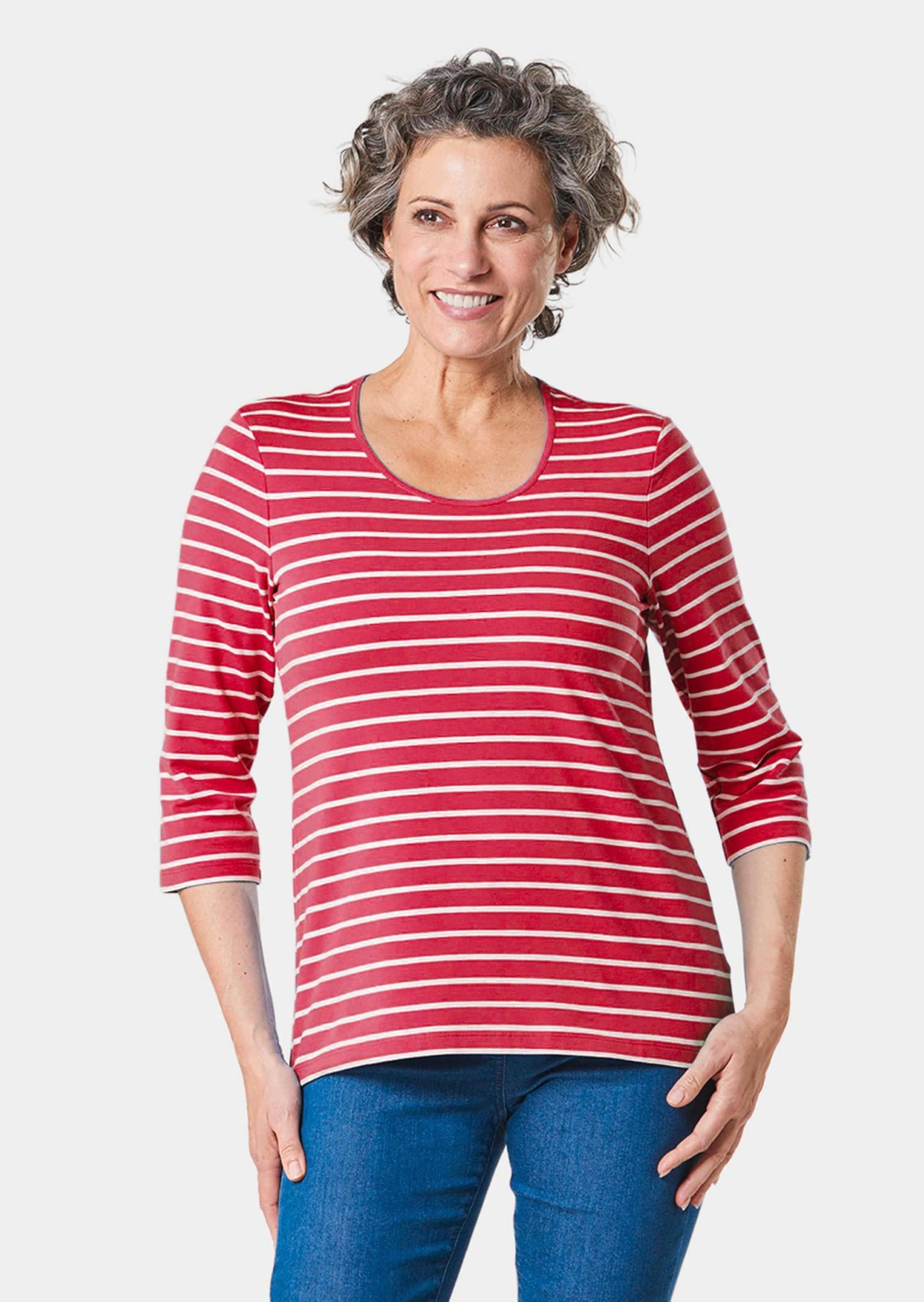 GOLDNER 3/4-Arm-Shirt »Ringelshirt Buntgewirktes Ringelshirt«