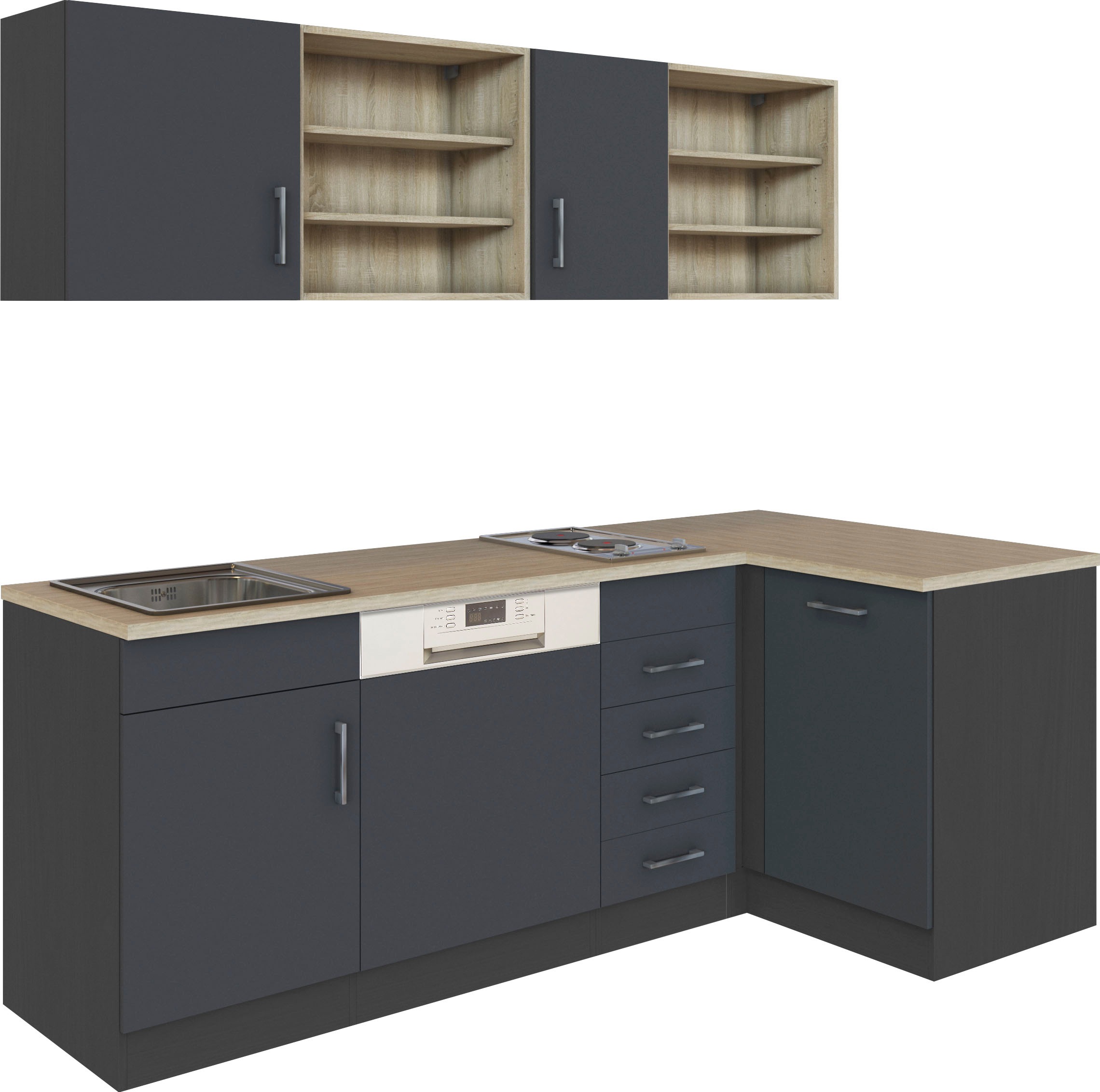 KOCHSTATION Küche "KS-Mali" Stellbreite 210/110 cm, mit E-Geräten günstig online kaufen