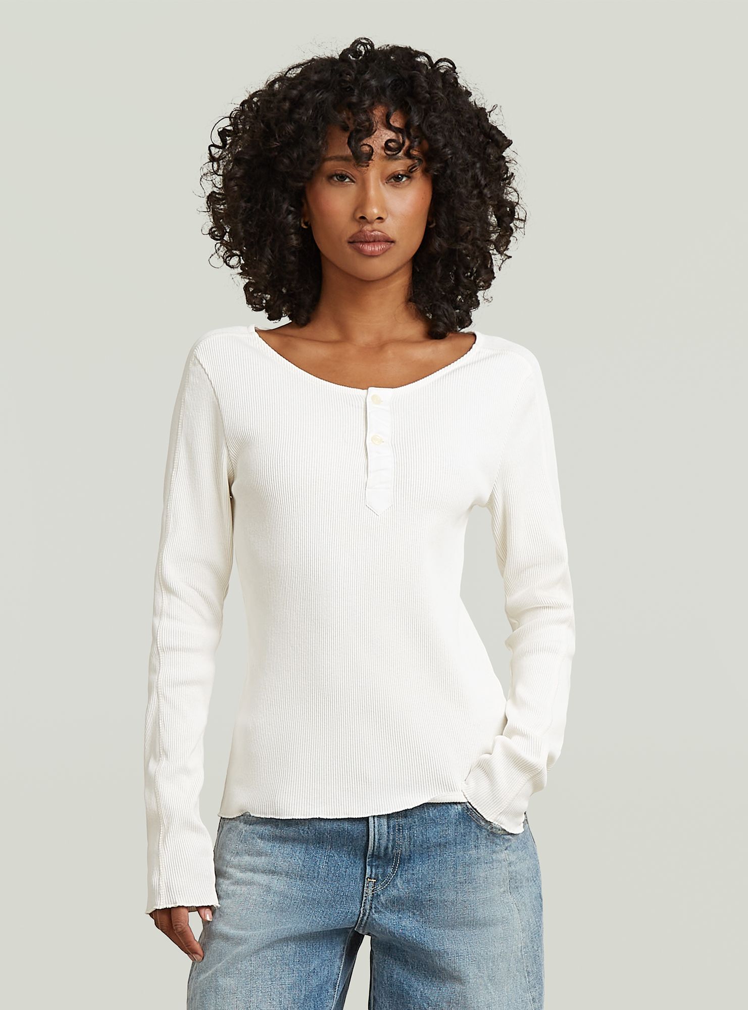 G-STAR "Slim Henley Long Sleeve T-Shirt"