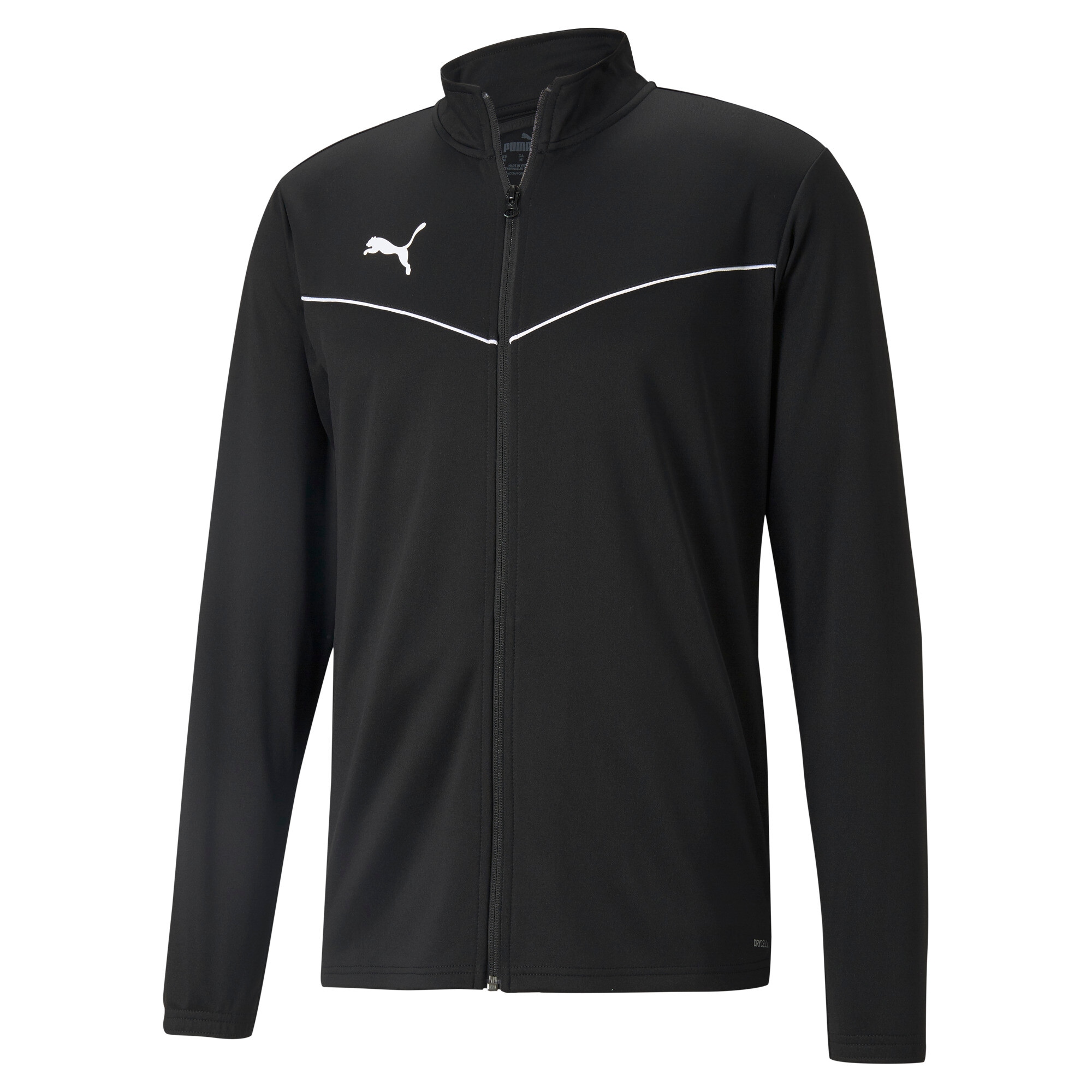 PUMA Trainingsjacke "TEAMRISE TRAINING POLY JACKET" ohne Kapuze sportlicher Stil mit kontrastfarbener Paspelierung