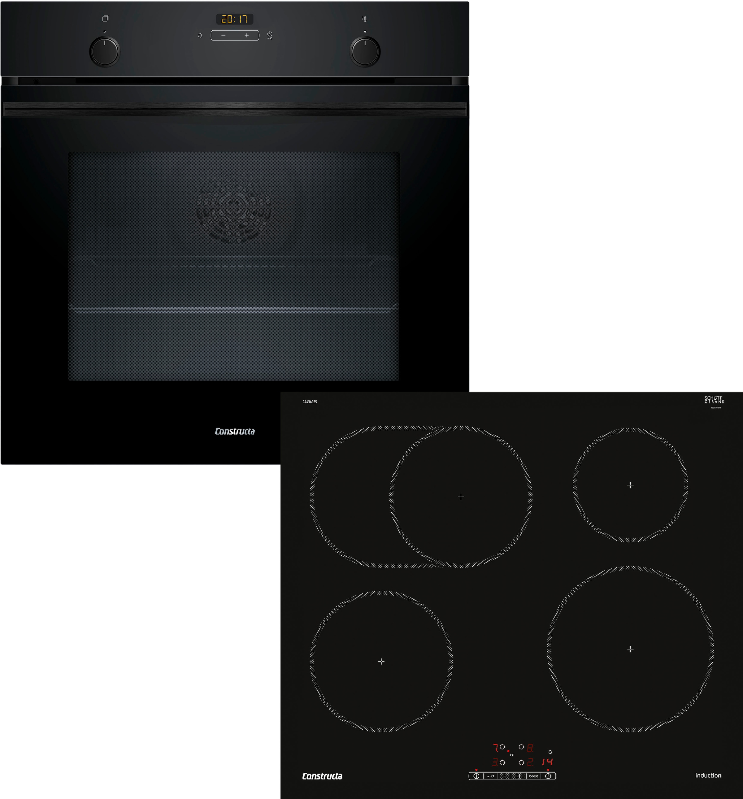Constructa Backofen-Set Eco-Line "CF4M61063" mit Teleskopauszug nachrüstbar günstig online kaufen