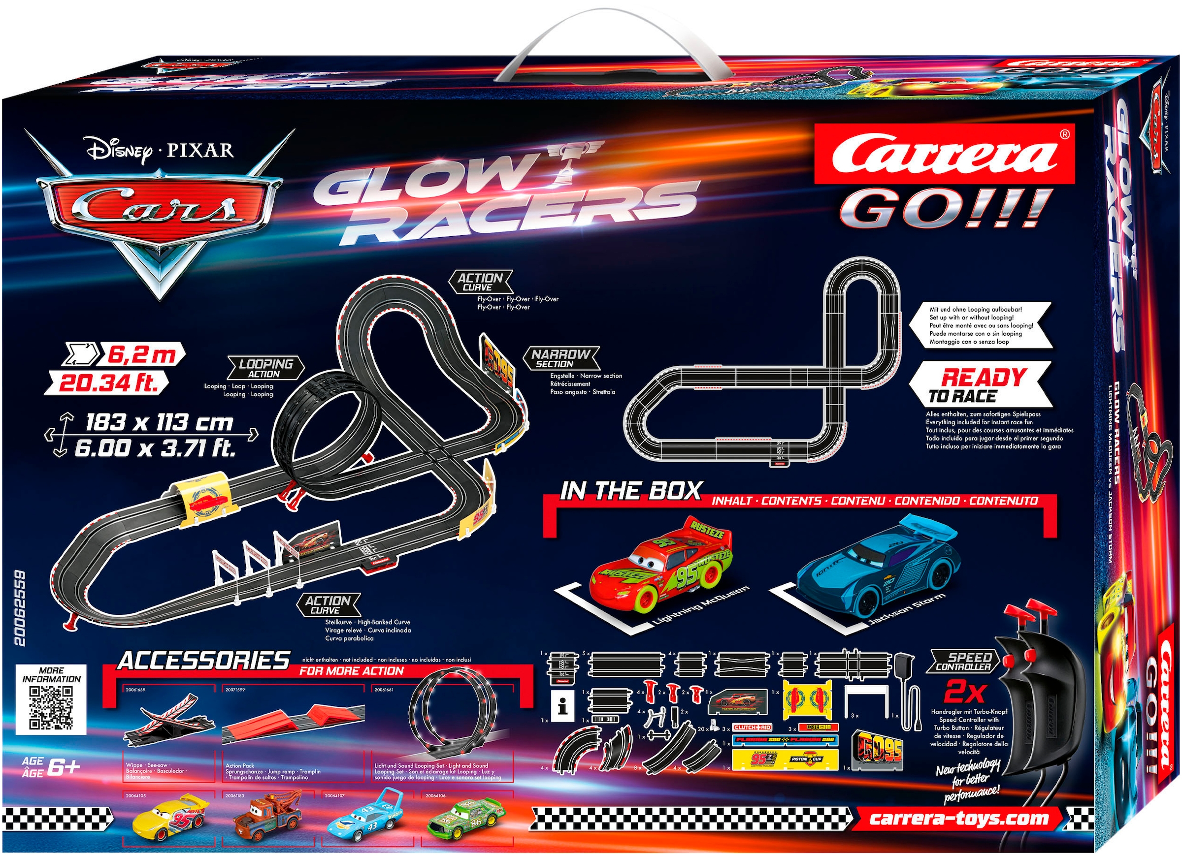 Carrera® Autorennbahn »Carrera GO!!! - Disney Pixar Cars - Glow Racers«