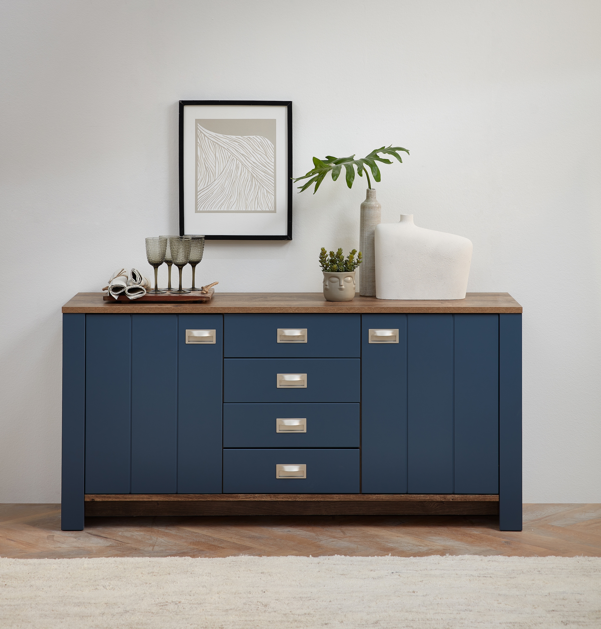 Innostyle Sideboard "DIJON", (1 St.), 2 türig, 4 Fächer, 4 Schubladen, 2 Ei günstig online kaufen