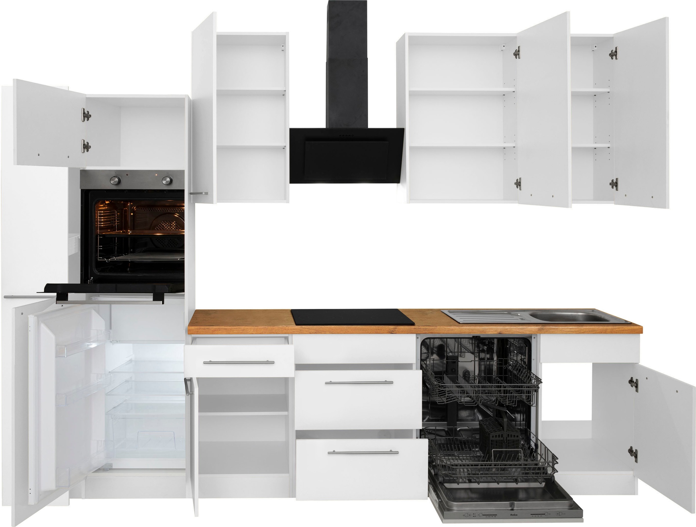 wiho Küchen Küchenzeile »Unna« ohne E-Geräte, Breite 310 cm