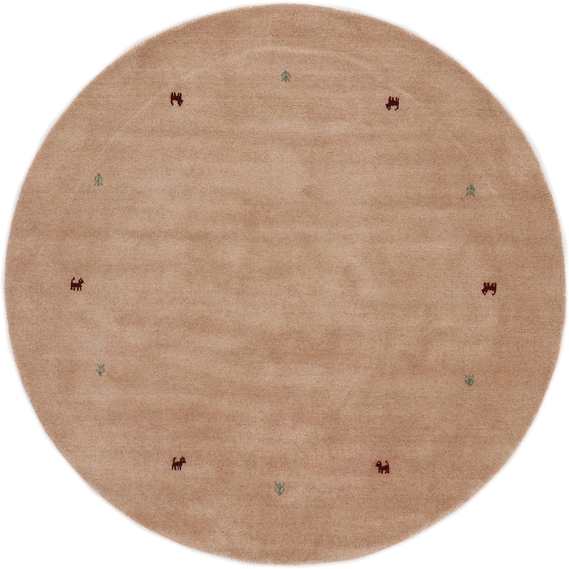 carpetfine "Gabbeh Uni, auch als Läufer und Rund erhältlich" rund 15 mm Höhe reine Wolle, handgewebt, Gabbeh Loom Tiermotiv, große Farbauswahl