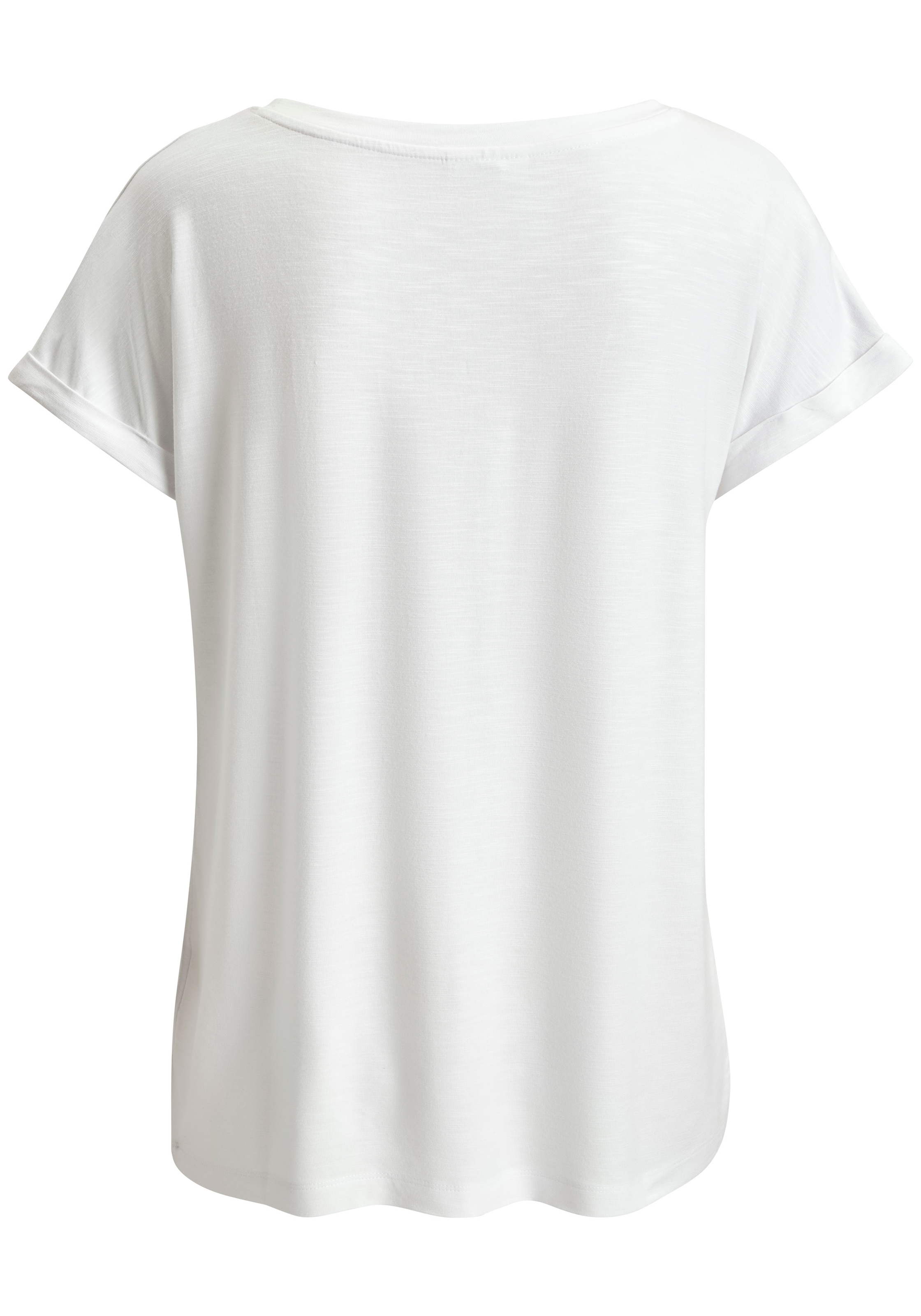 Beachtime V-Shirt »mit fixiertem Ärmelumschlag« 1 aus elastischer Viskose-Qualität