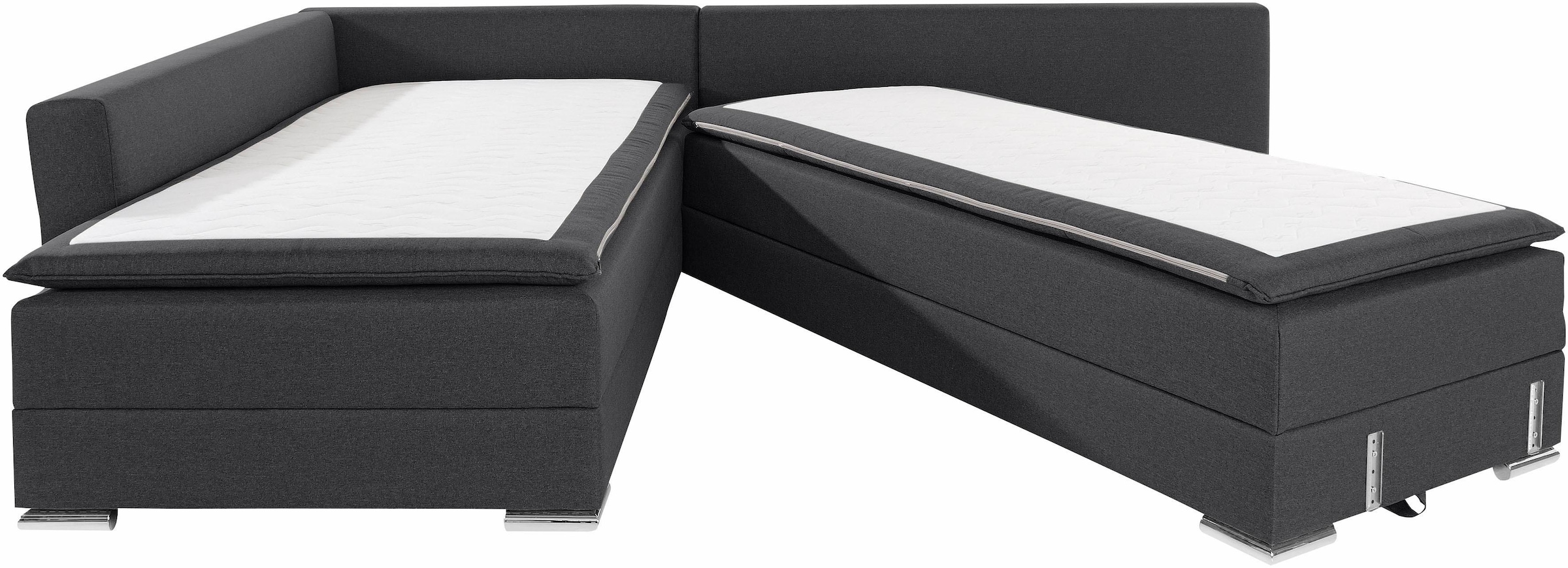 Home affaire Ecksofa »Night & Day L-Form, B: 324 cm, Dauer-Schlaffunktion und Armlehne« Bettfunktion & Bettkasten, Boxspringbett 180x200 cm