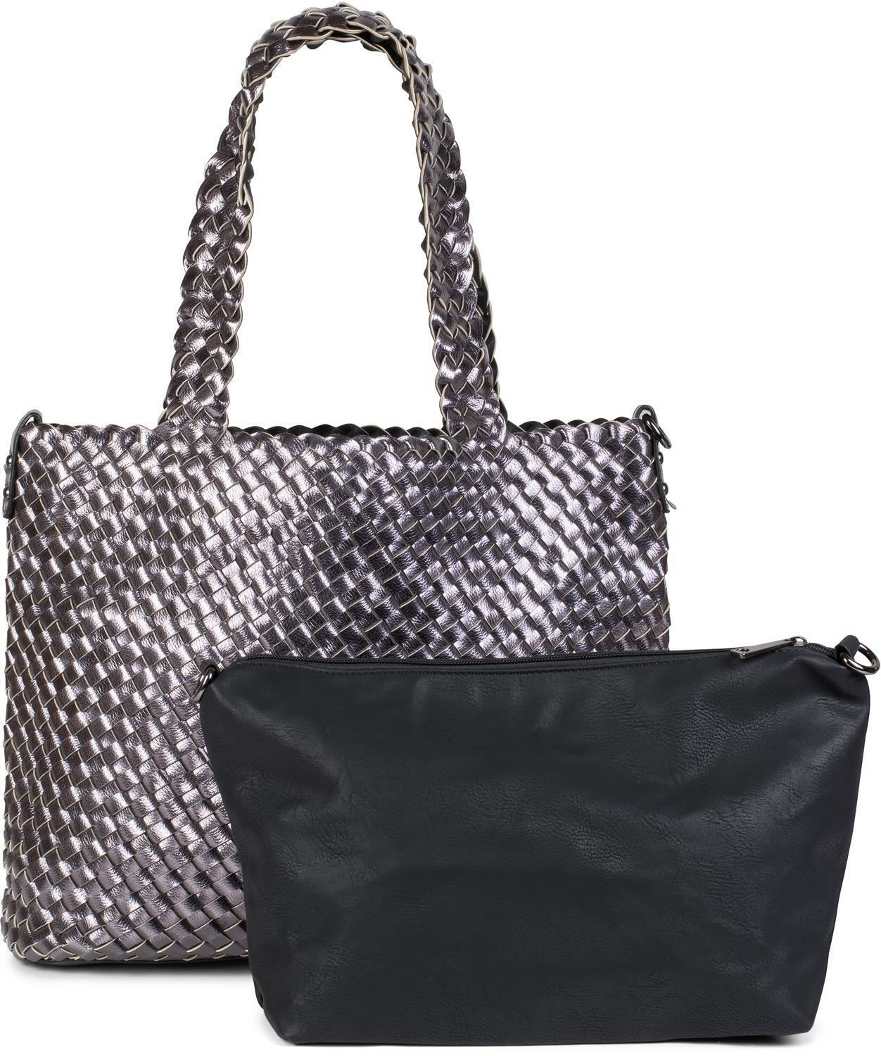 styleBREAKER Schultertasche "Große XXL Wendetasche geflochten"