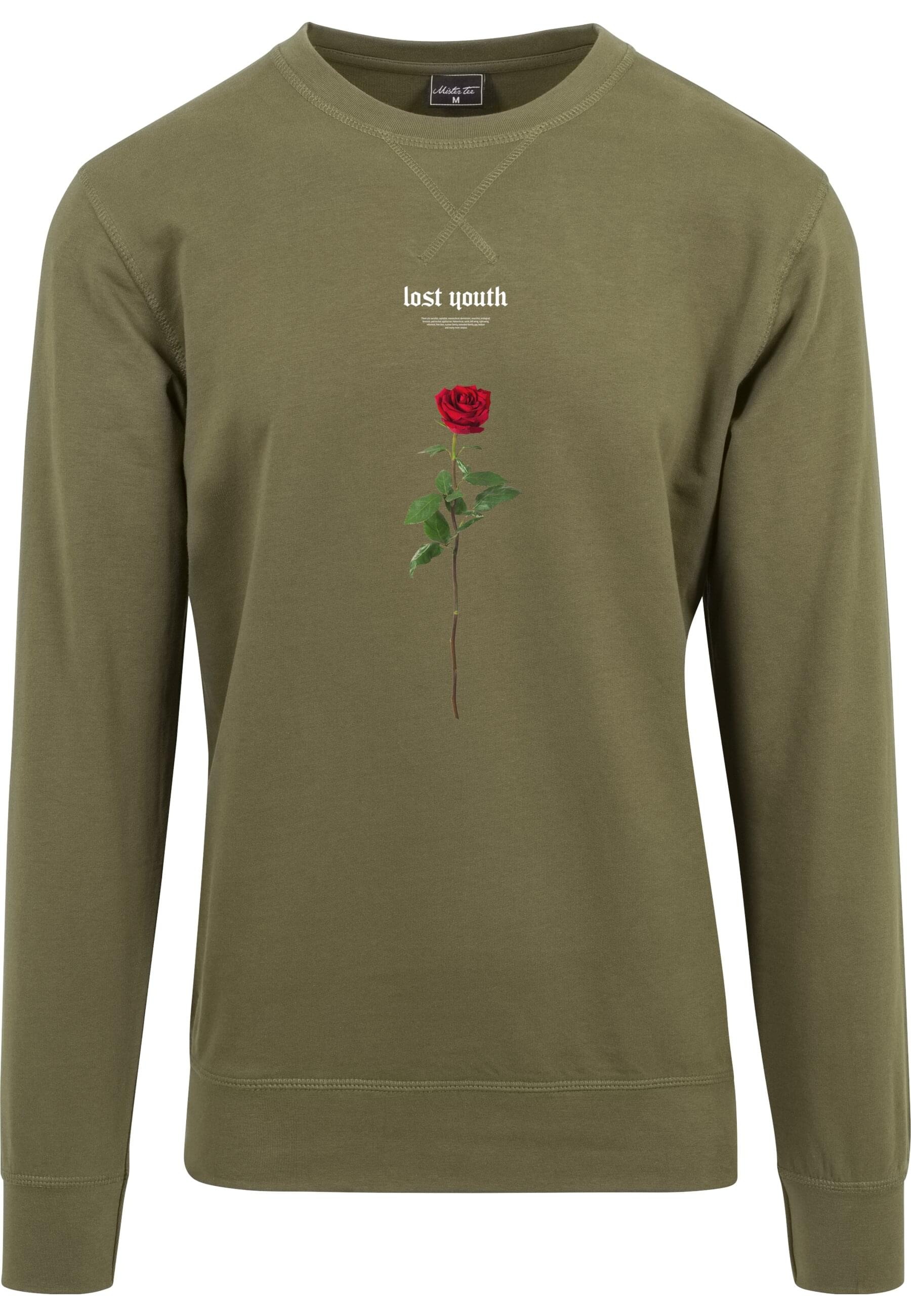 MisterTee Rundhalspullover "MisterTee Herren Lost Youth Rose Crewneck"