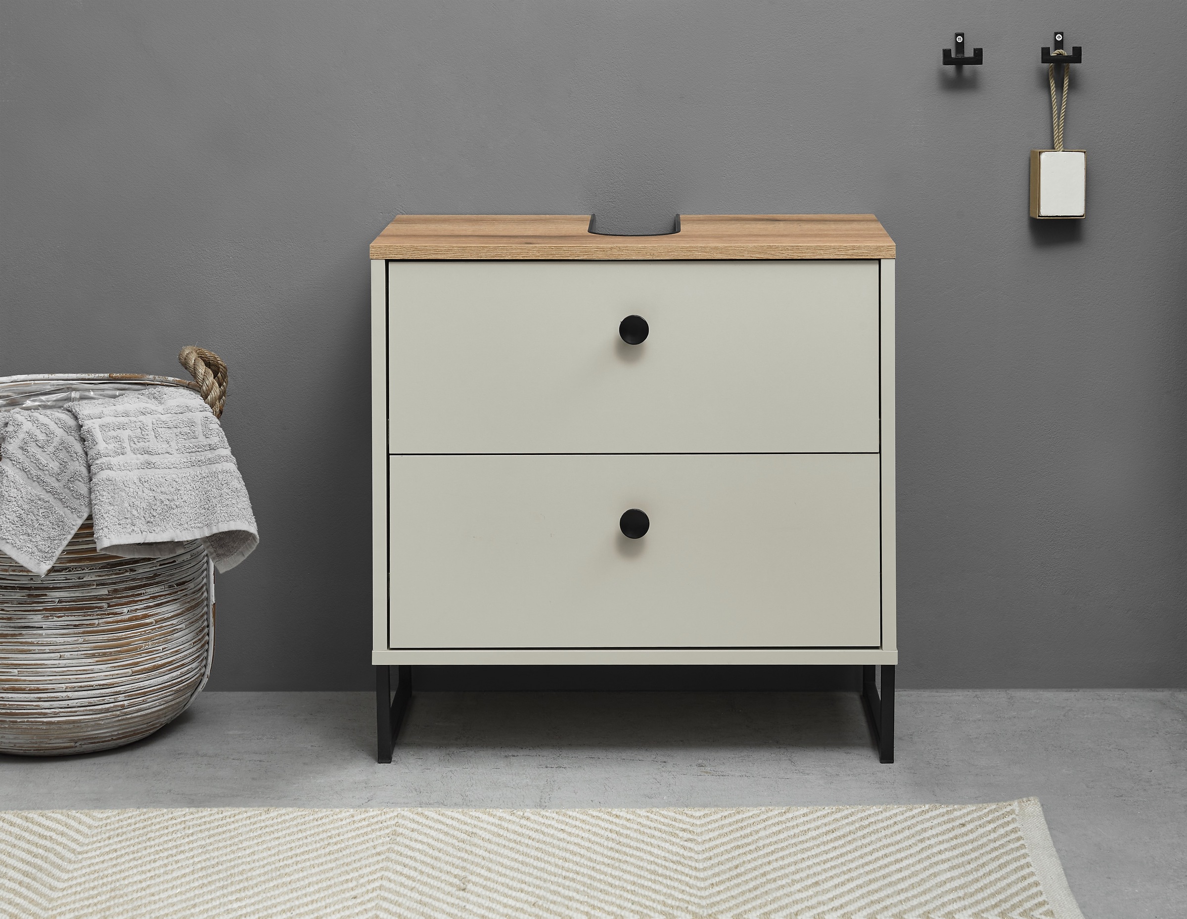 BASIC by Balculina Waschbeckenunterschrank "Linea" 1 Stk. tlg. Breite 60cm, günstig online kaufen