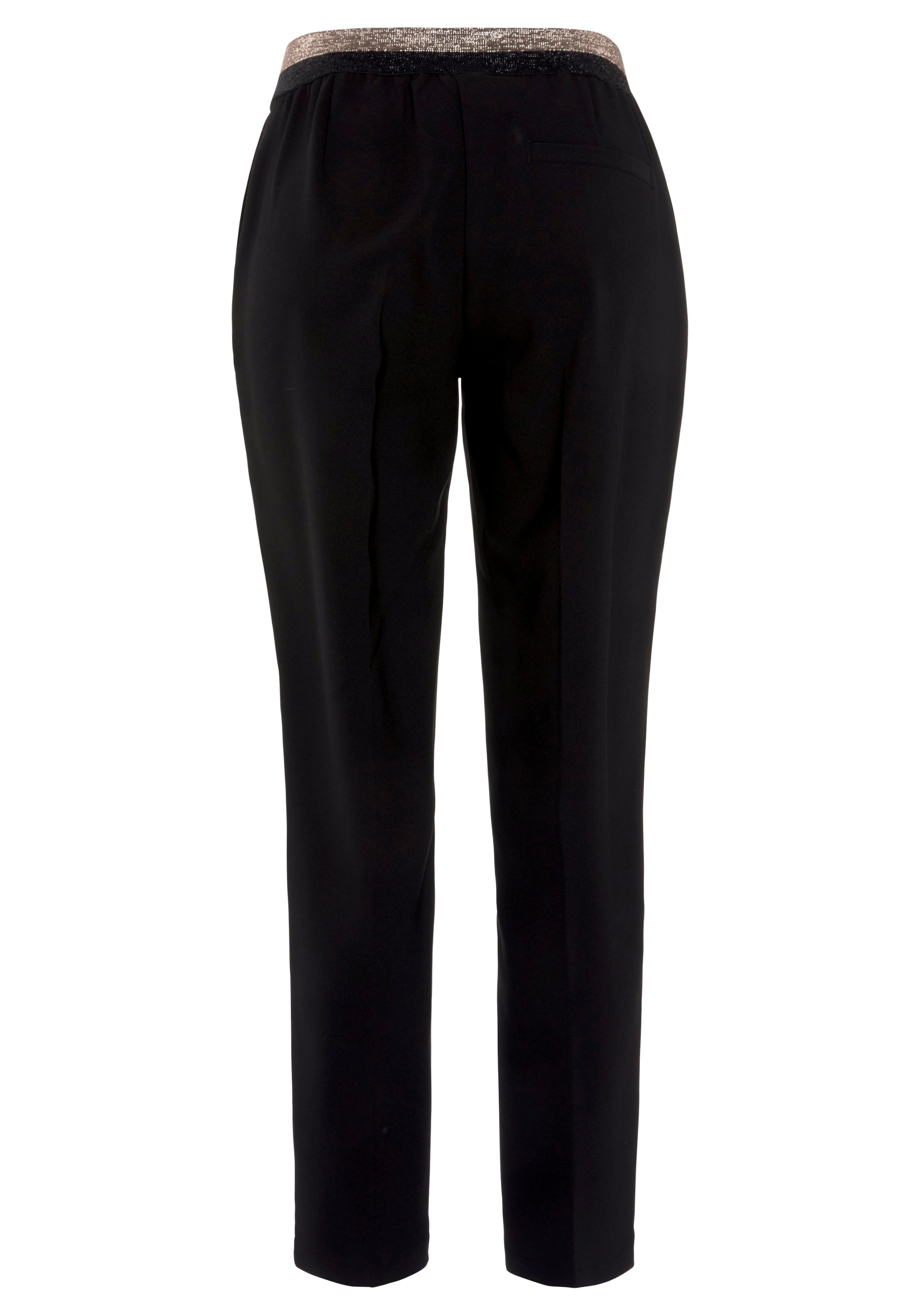 LASCANA Bügelfaltenhose, mit Glitzerbund, schmal geschnitten, Anzughose, Business-Look