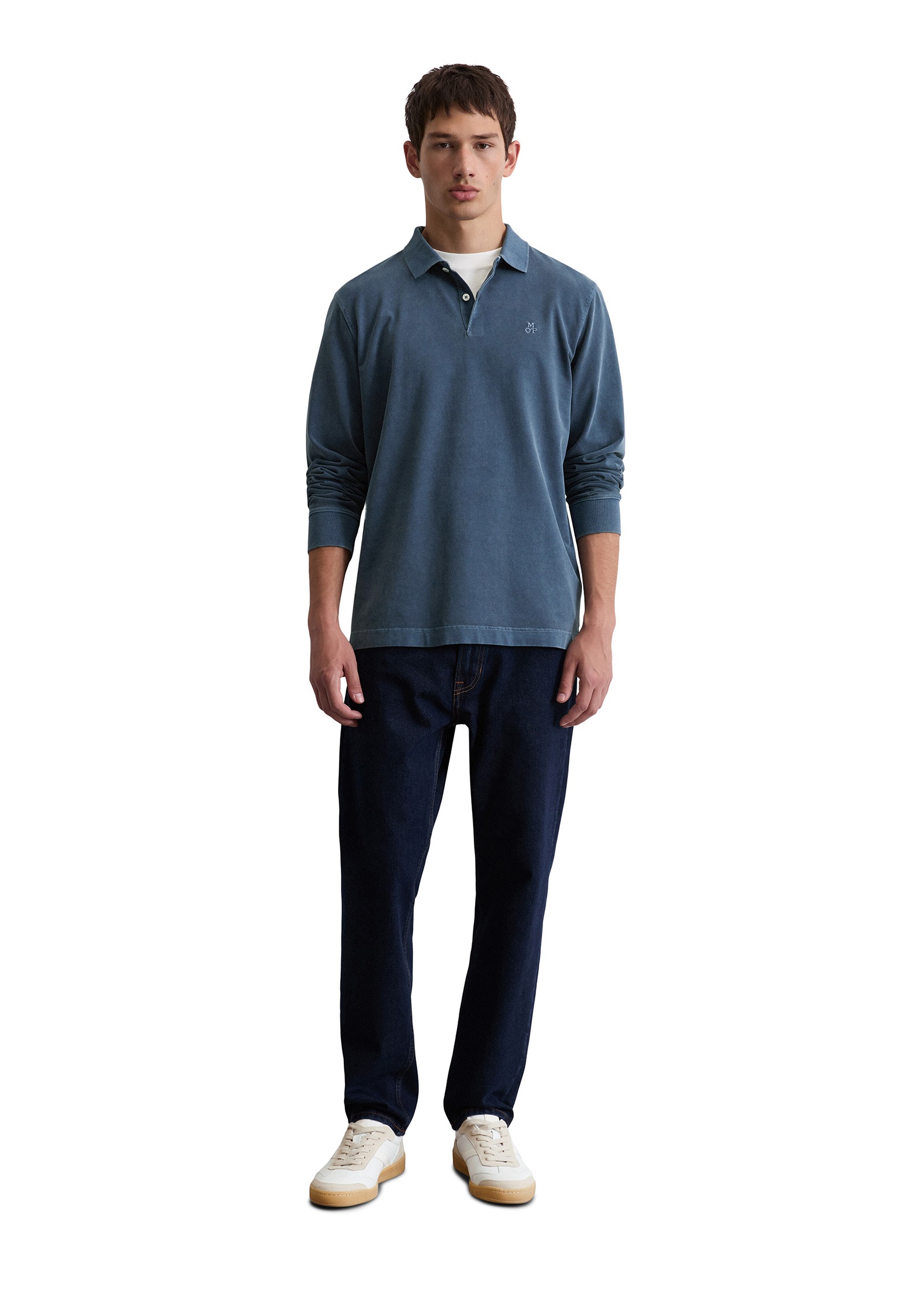 Marc O'Polo Langarm-Poloshirt »aus reiner Bio-Baumwolle«