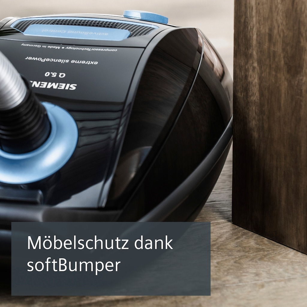SIEMENS Bodenstaubsauger »Q 5.0 extreme silencePower VSQ5X1230, Made in Germany, Hygiene-Filter«, 850 W, mit Beutel