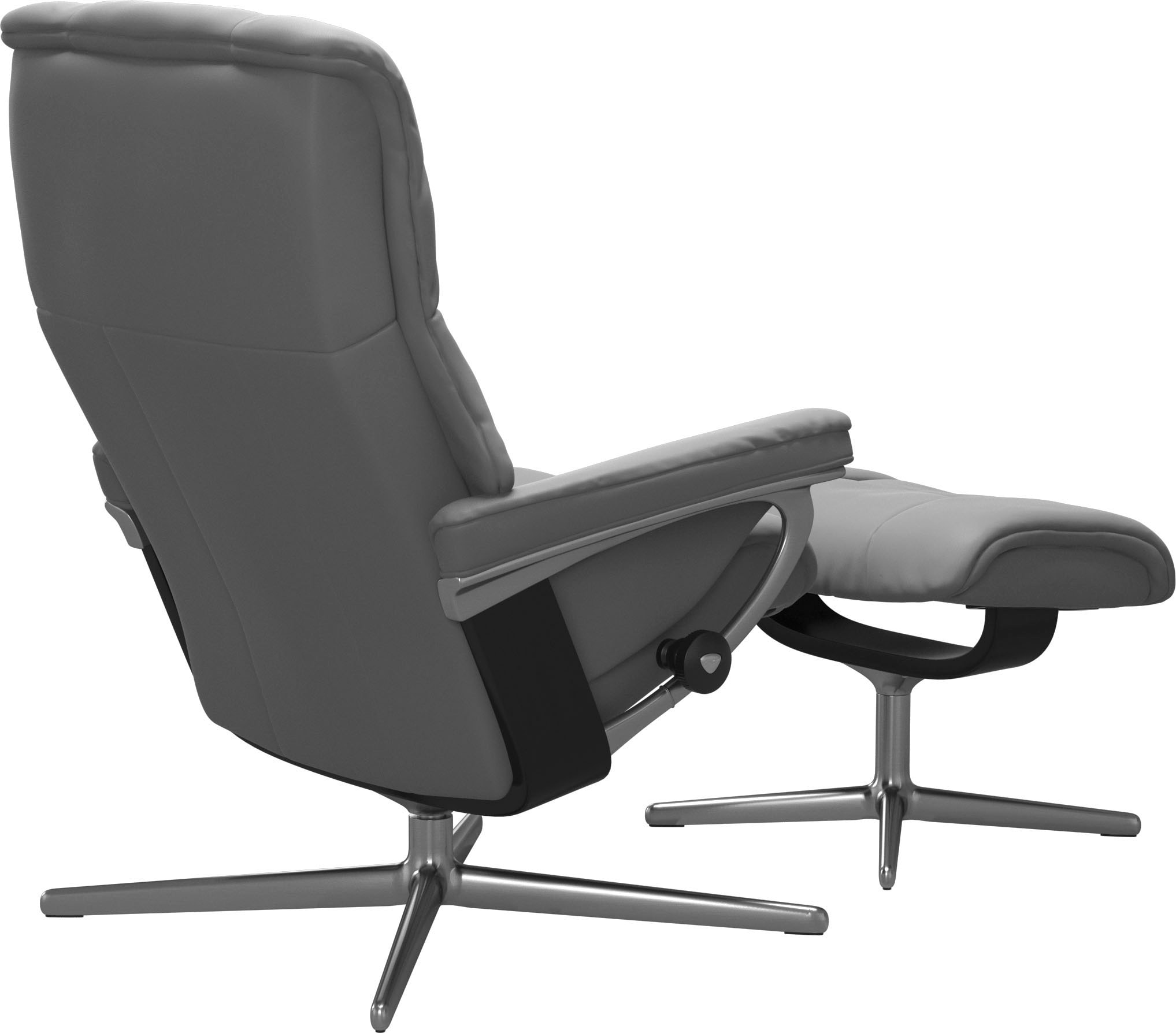 Stressless® Relaxsessel »Mayfair« Set, Relaxsessel mit Hocker,  mit Hocker, mit Cross Base, Größe S, M & L, Holzakzent Schwarz