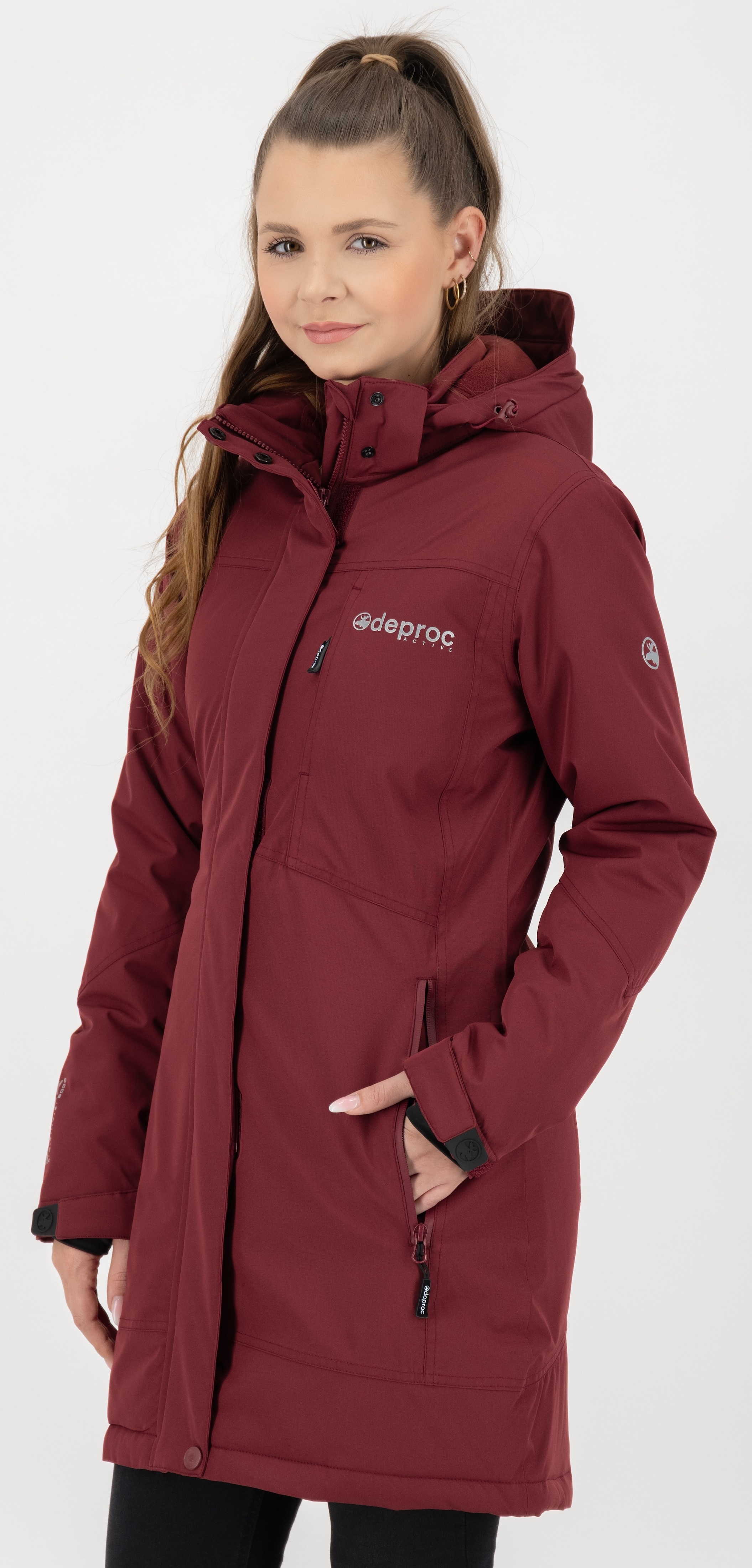 DEPROC Active Winterjacke "MONTREAL LONG WMN" mit Kapuze auch in Großen Größen erhältlich