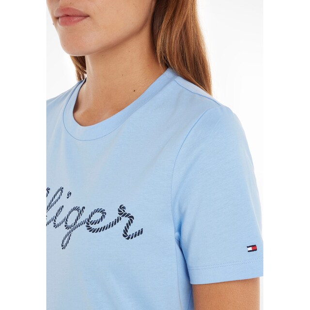 Tommy Hilfiger T-Shirt »REG ROPE PUFF PRINT C-NK SS«, mit großem Tommy  Hilfiger Logoschriftzug auf der Brust für bestellen | BAUR