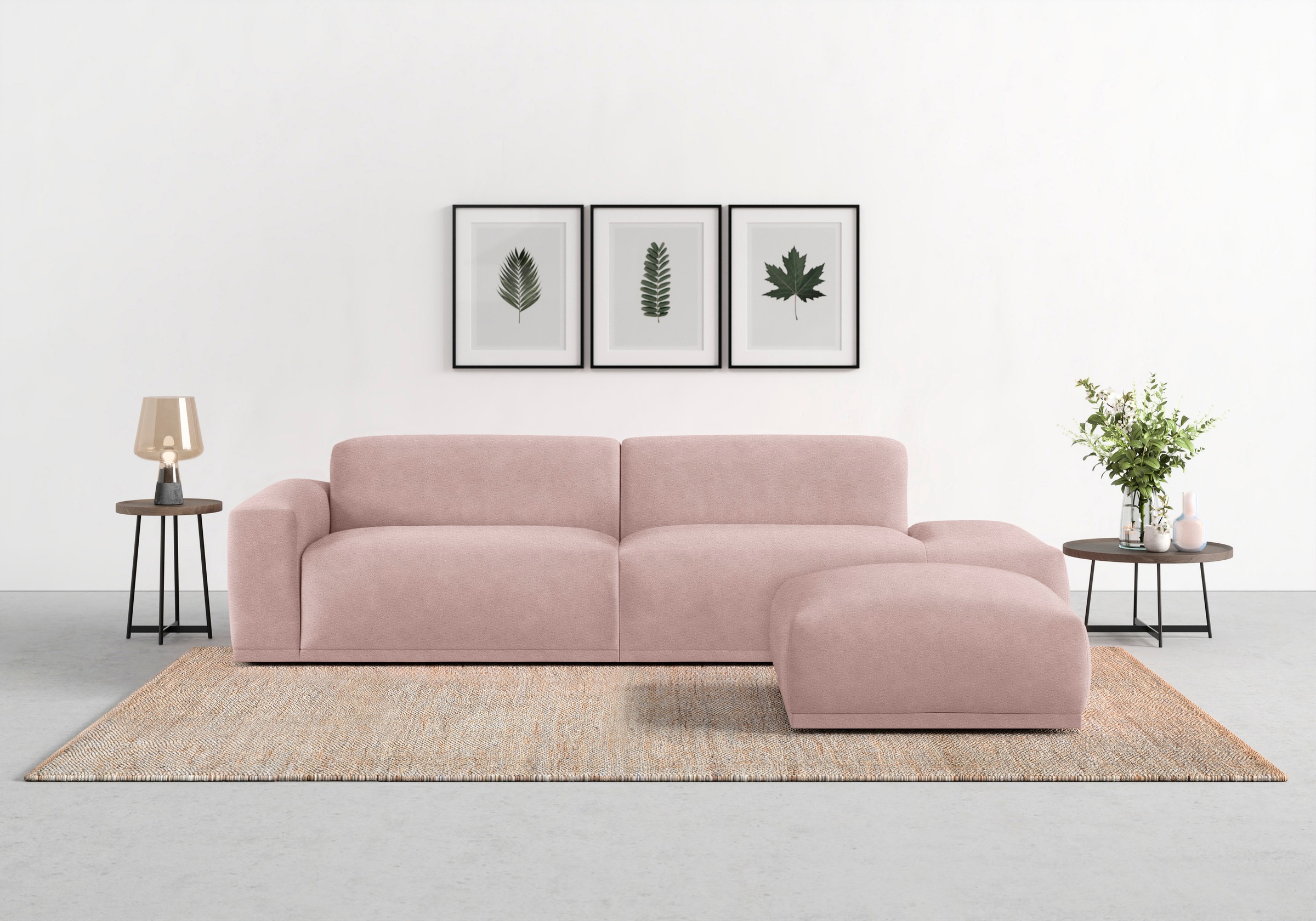 TRENDMANUFAKTUR Big-Sofa »Braga, mit hochwertigem Kaltschaum, Megasofa, in Cord erhältlich«, modernes Big-Sofa, Couch mit hohem Sitzkomfort, 277/72/107 cm (B/H/T)