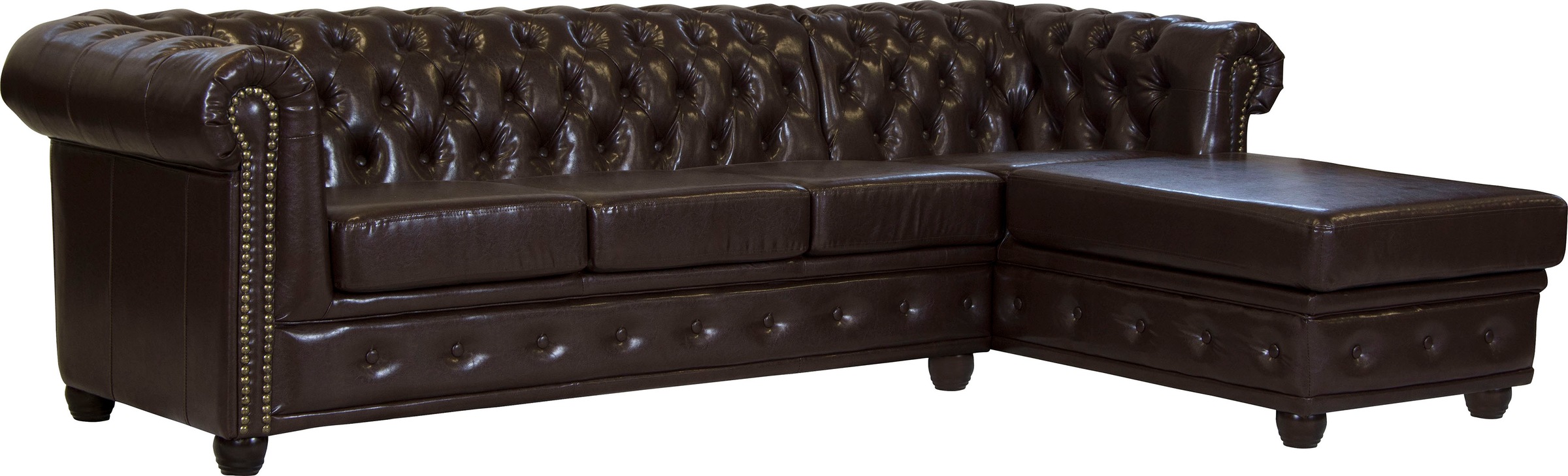 Home affaire Chesterfield-Sofa »Rysum L-Form«, Chesterfield-Optik mit Ottomanen-Abschluß