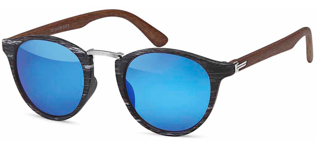 styleBREAKER Sonnenbrille "Panto Sonnenbrille Holzoptik Runde Retro Brille UV400" 1 Stk.
