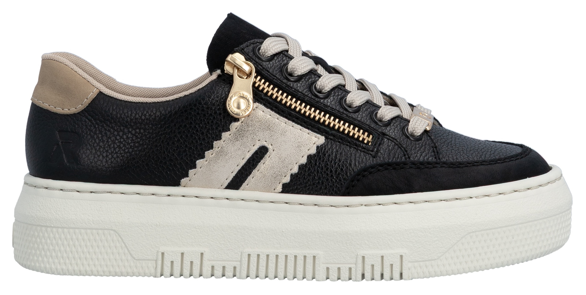 Rieker Plateausneaker  Schnürschuh, Halbschuh, Freizeitschuh mit seitlichem Reißverschluss