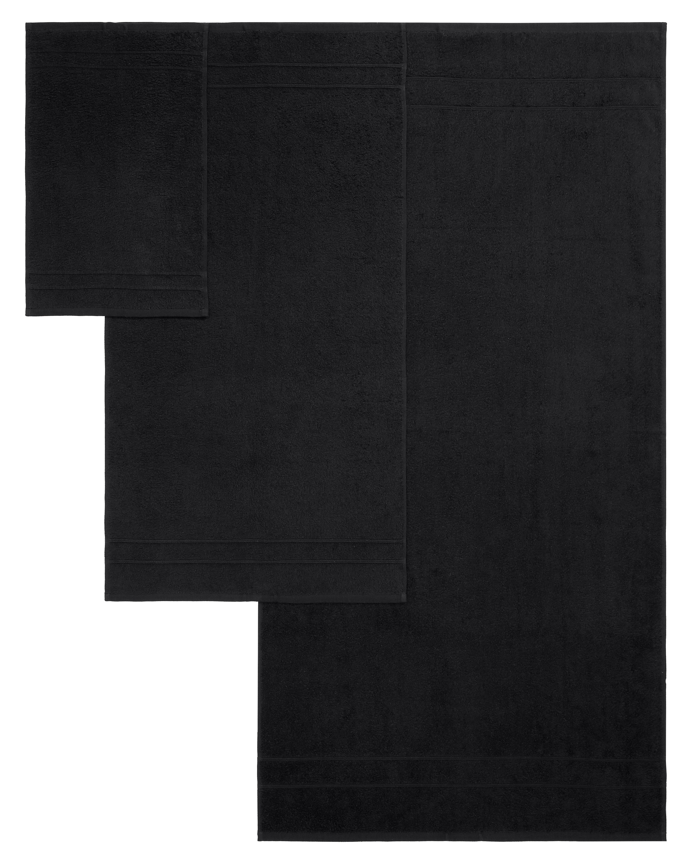 Thumbnail - my home Handtuch Set "Inga, Duschtücher, Handtücher, Gästetücher, Seiftücher" Handtücher mit feiner Bordüre, 100% Baumwo...