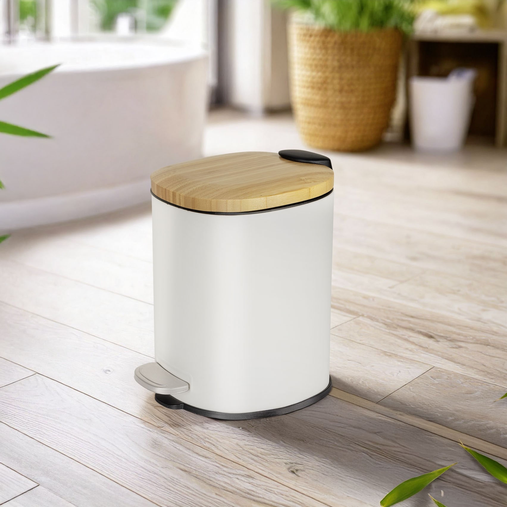 WENKO Kosmetikeimer »Fianema« fürs Badezimmer, Easy-Close-Mechanik, Inneneimer: 3 L
