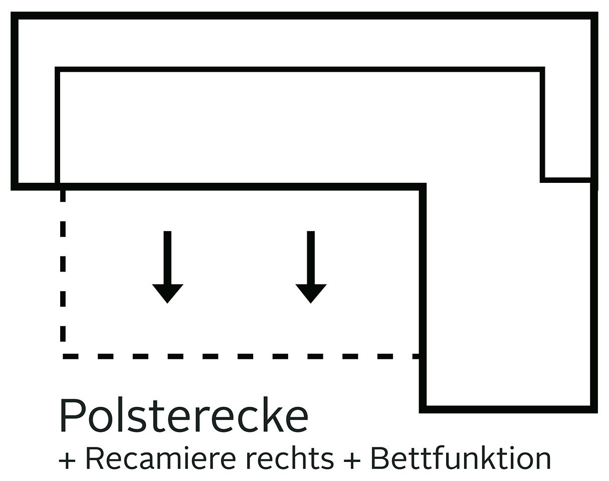 COTTA Ecksofa "Speedway L-Form", mit Kopfteilverstellung, wahlweise mit Bet günstig online kaufen