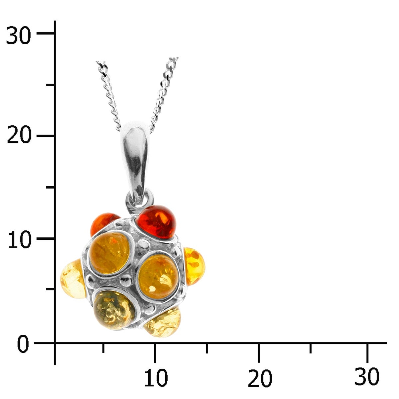 OSTSEE-SCHMUCK Kette mit Anhänger »- Discokugel 14 mm - Silber 925/000 - Bernstein«