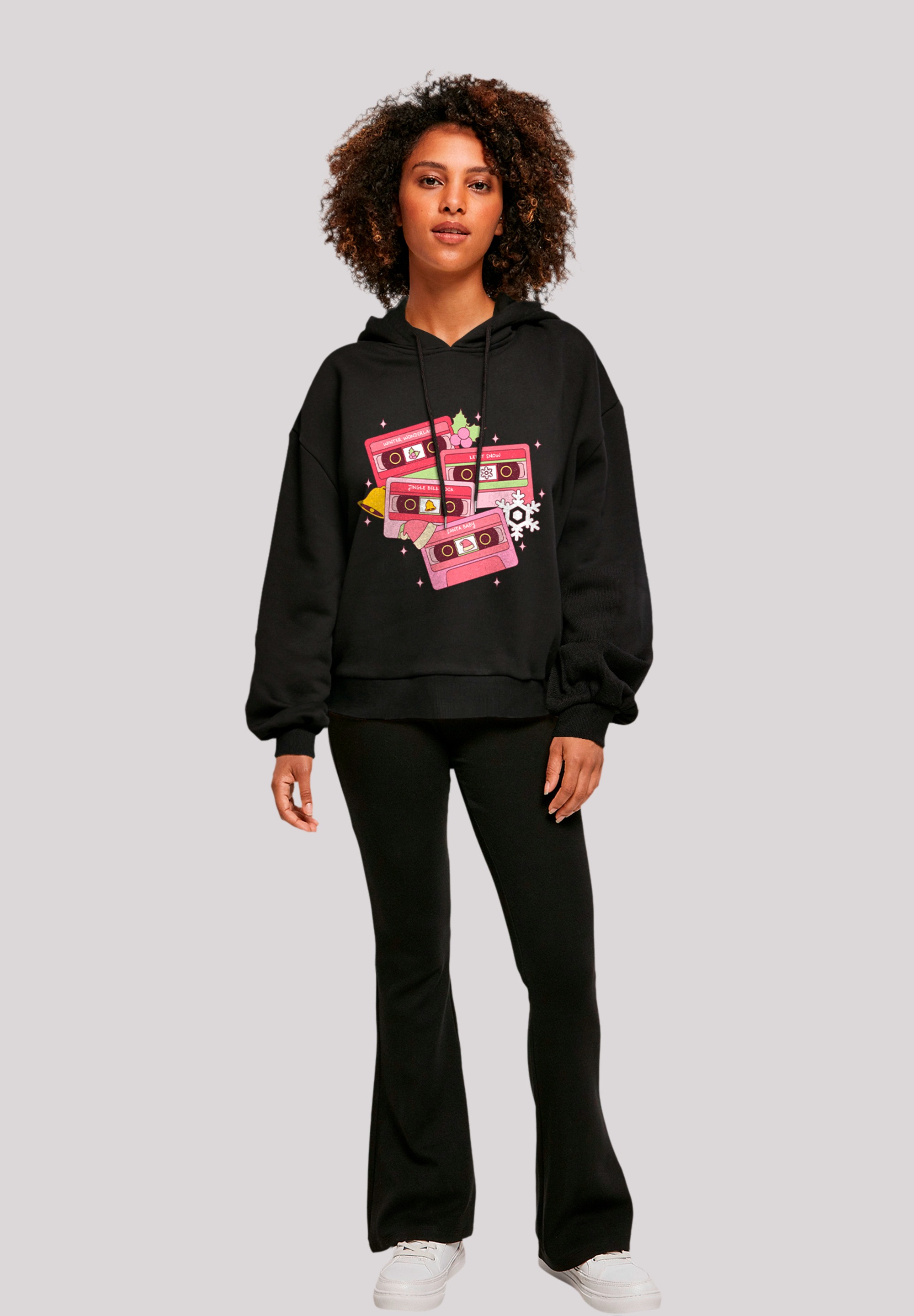 F4NT4STIC Kapuzenpullover »Weihnachten Retro Song Tapes Pink«, Premium Qualität, Christmas Collection