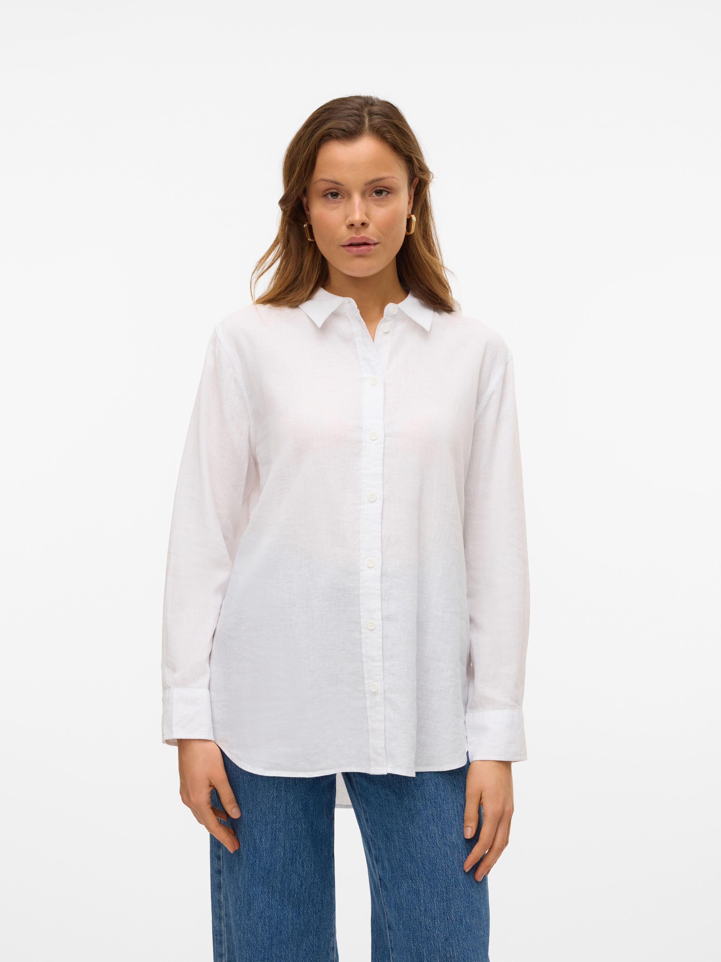 Vero Moda Hemdbluse »VMLINN LINEN LS SHIRT WVN NOOS«, hochwertige Qaulität mit Leinen