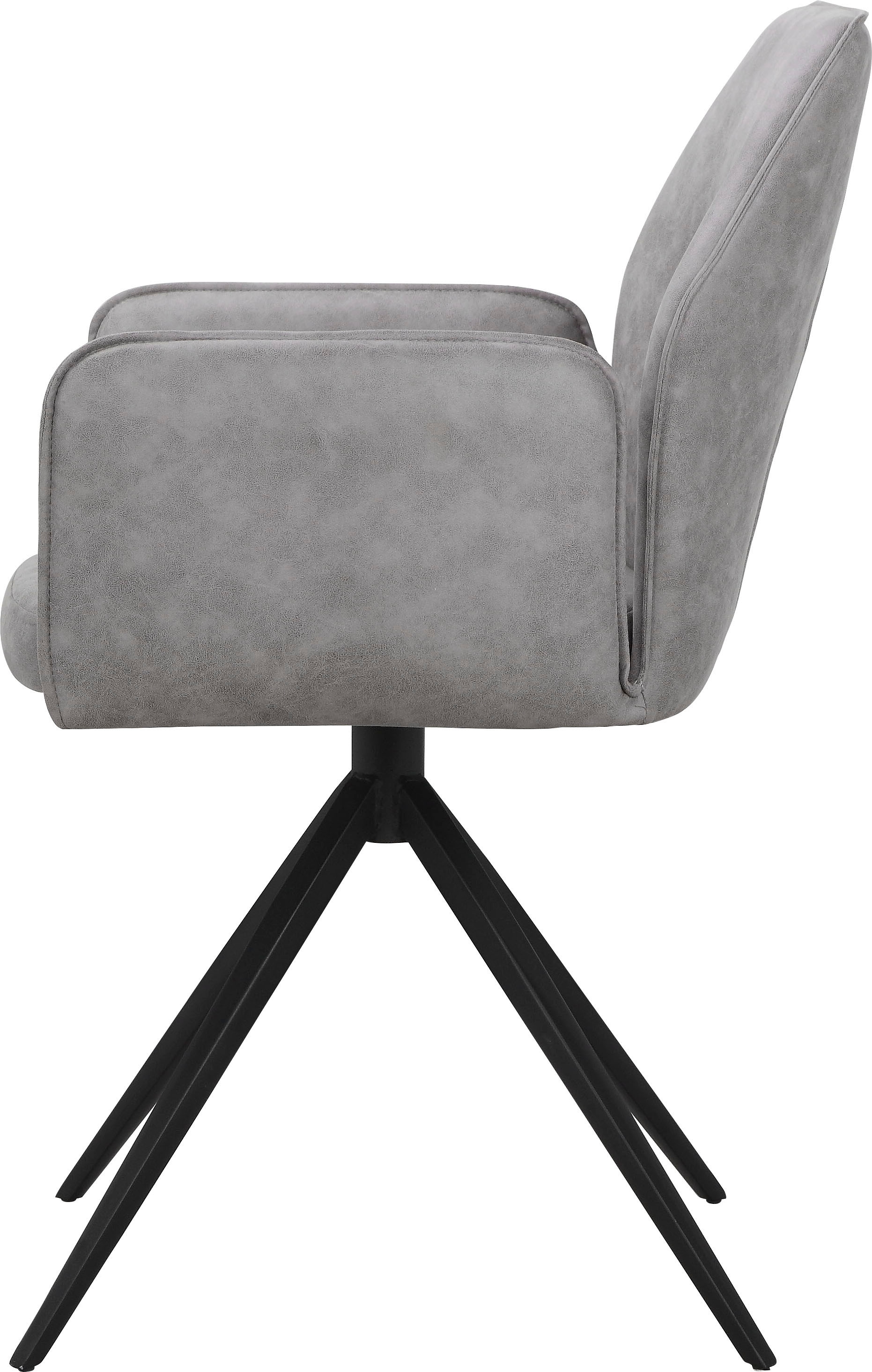 Places of Style Esszimmerstuhl »Ozias«, 2 St., Microfaser, Sitz und Rücken gepolstert, Gestell aus Metall schwarz, Sitzhöhe 50 cm