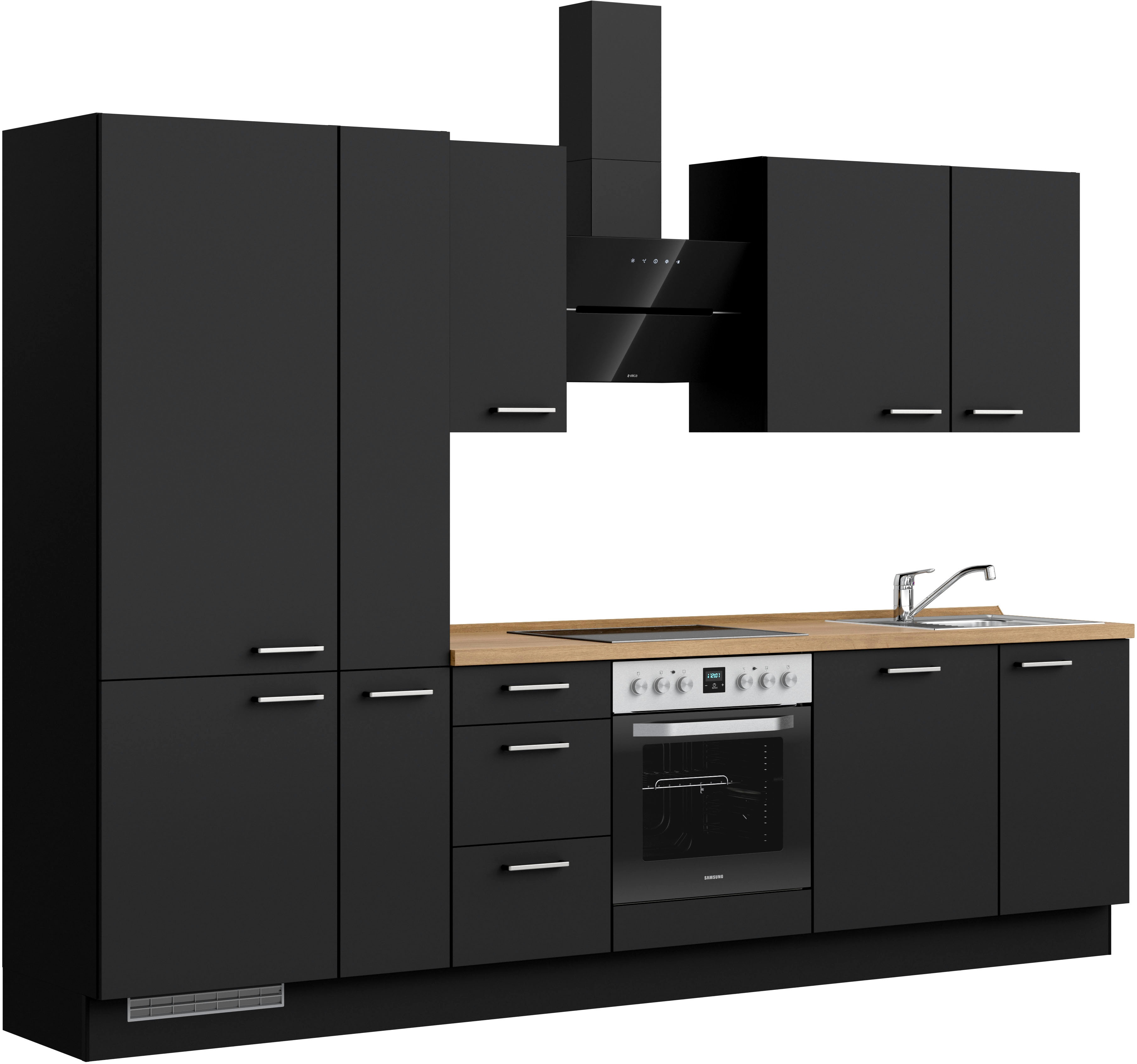 nobilia Küchenzeile ""Touch II", NEU: individuell anpassbar mit gratis Profi-Beratung" vormontiert, Breite 300 cm, Ausrichtung wählbar, wahlw. mit E-Geräten