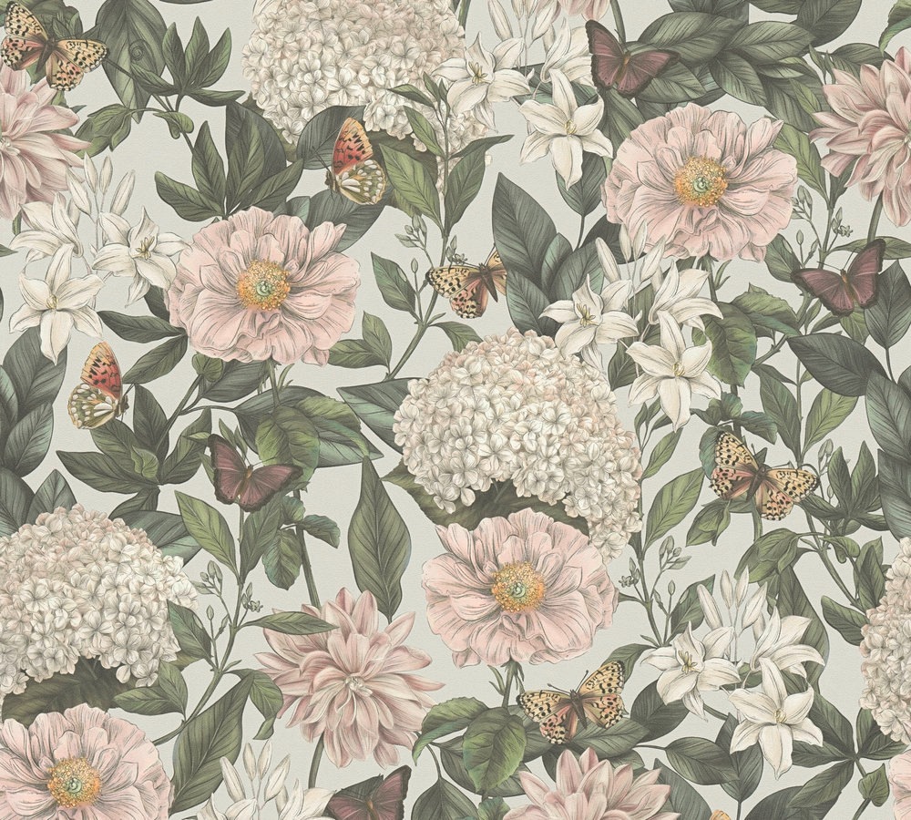 living walls Vliestapete »Drawn Into Nature florale Tapete Mustertapete Pflanzen Natur« matt strukturiert Vliestapete Blätter für Schlafzimmer Küche Wohnzimmer Floral Design