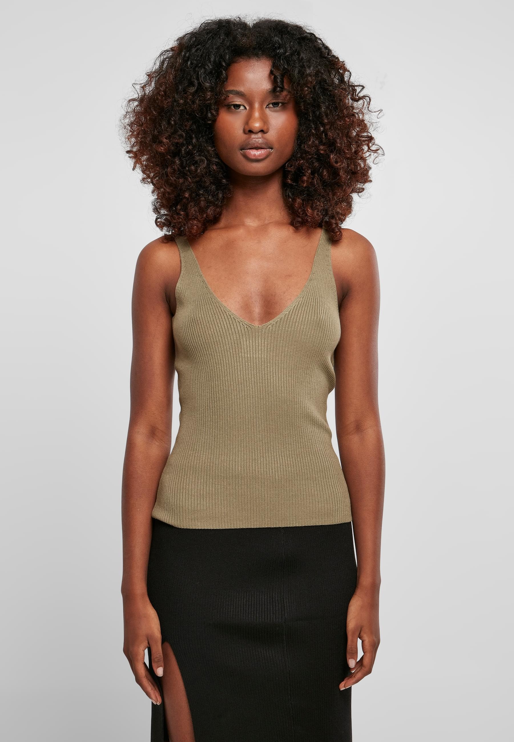 URBAN CLASSICS Muskelshirt »Urban Classics Damen Ladies Rib Knit Top«, (1 tlg.)