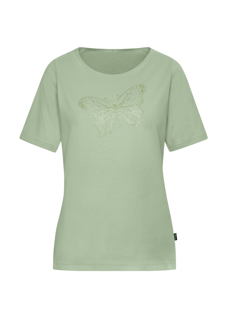 Trigema T-Shirt "TRIGEMA T-Shirt mit Schmetterling aus Strasssteinen" günstig online kaufen