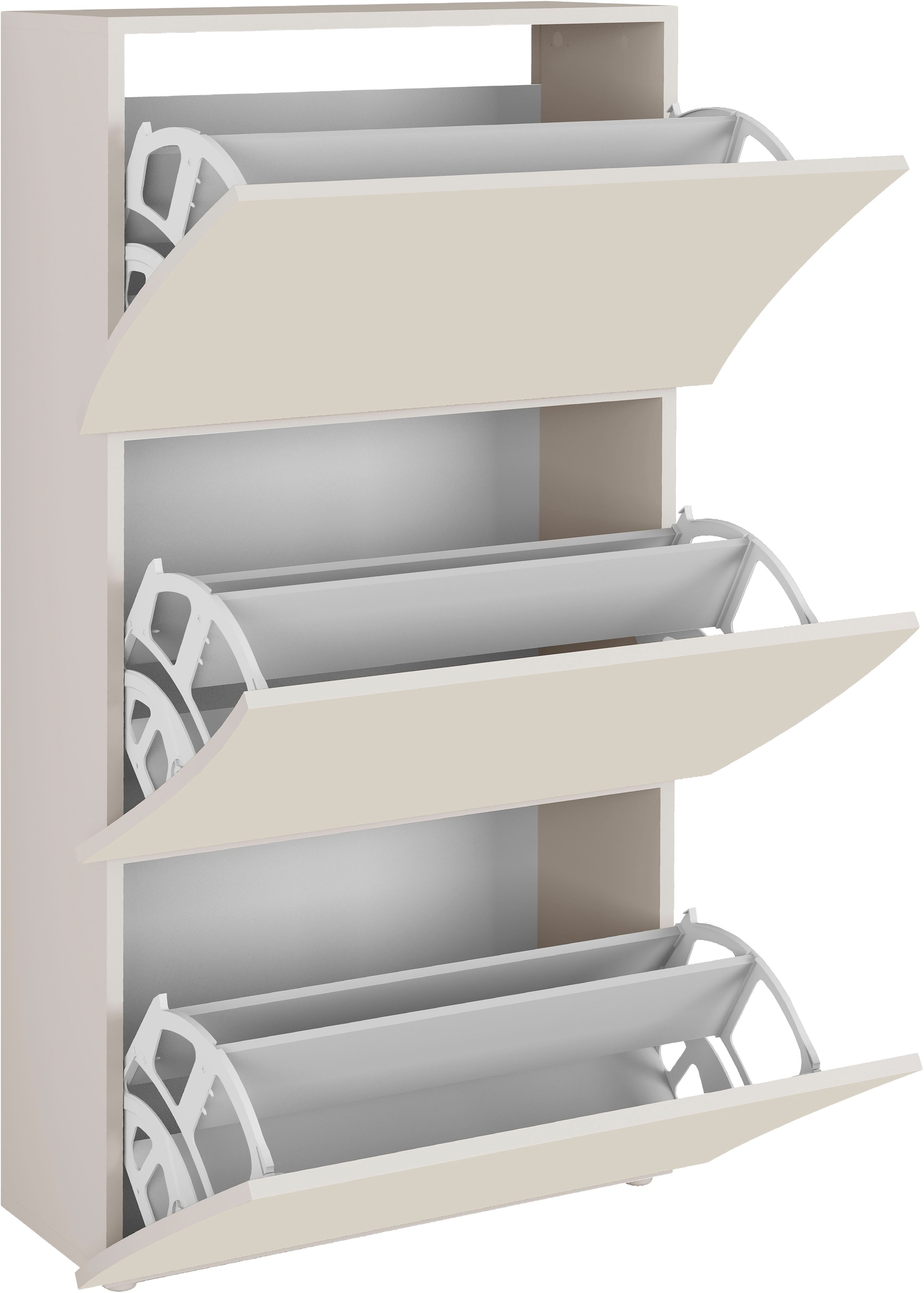 Home affaire Schuhschrank »Schuhschrank mit Klappen / Schuhkommode, Höhe 121 cm« onda 71 cm breit, ,mit 3 klapptüren, made in italy